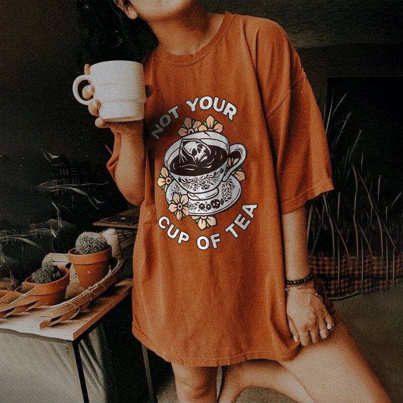 Not your cup of tea skull print t-shirt-xxchiefs