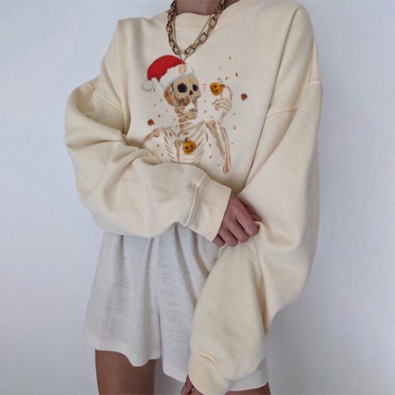Unisex Vintage Skeleton Pumpkin Sweatshirt-xxchiefs