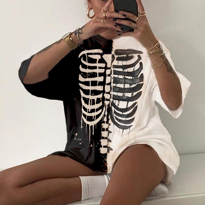Rib skeleton t-shirt printing designer-xxchiefs