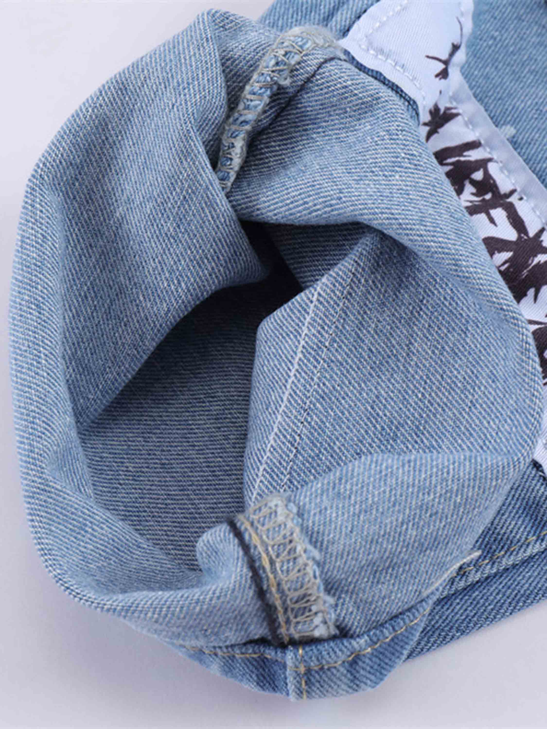 Creative Fun Patch Washed Jeans-xxchiefs