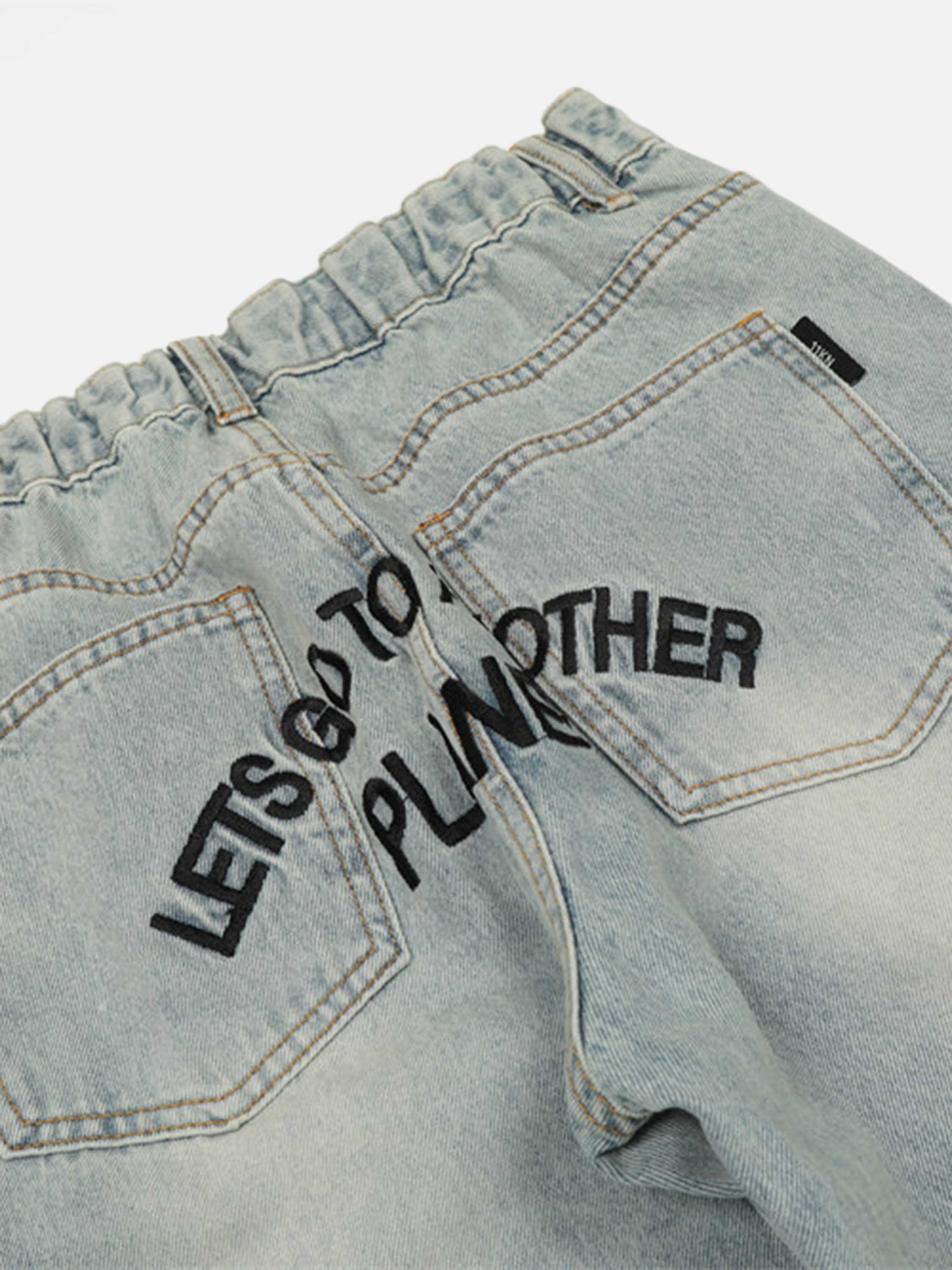 American High Street Color Blocking Wide Leg Jeans-xxchiefs