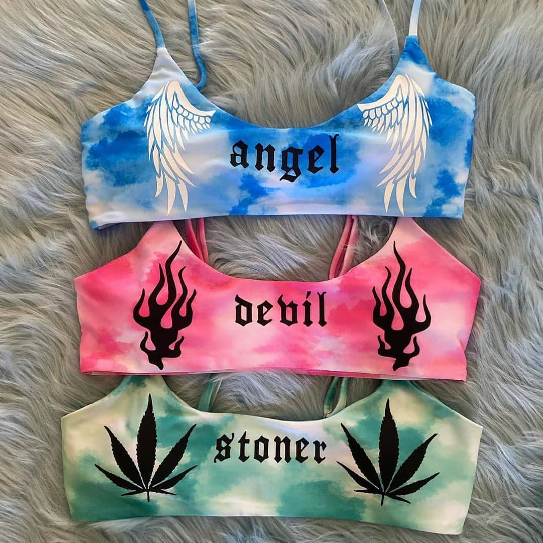 Angel Print Sports Bikini Set-xxchiefs