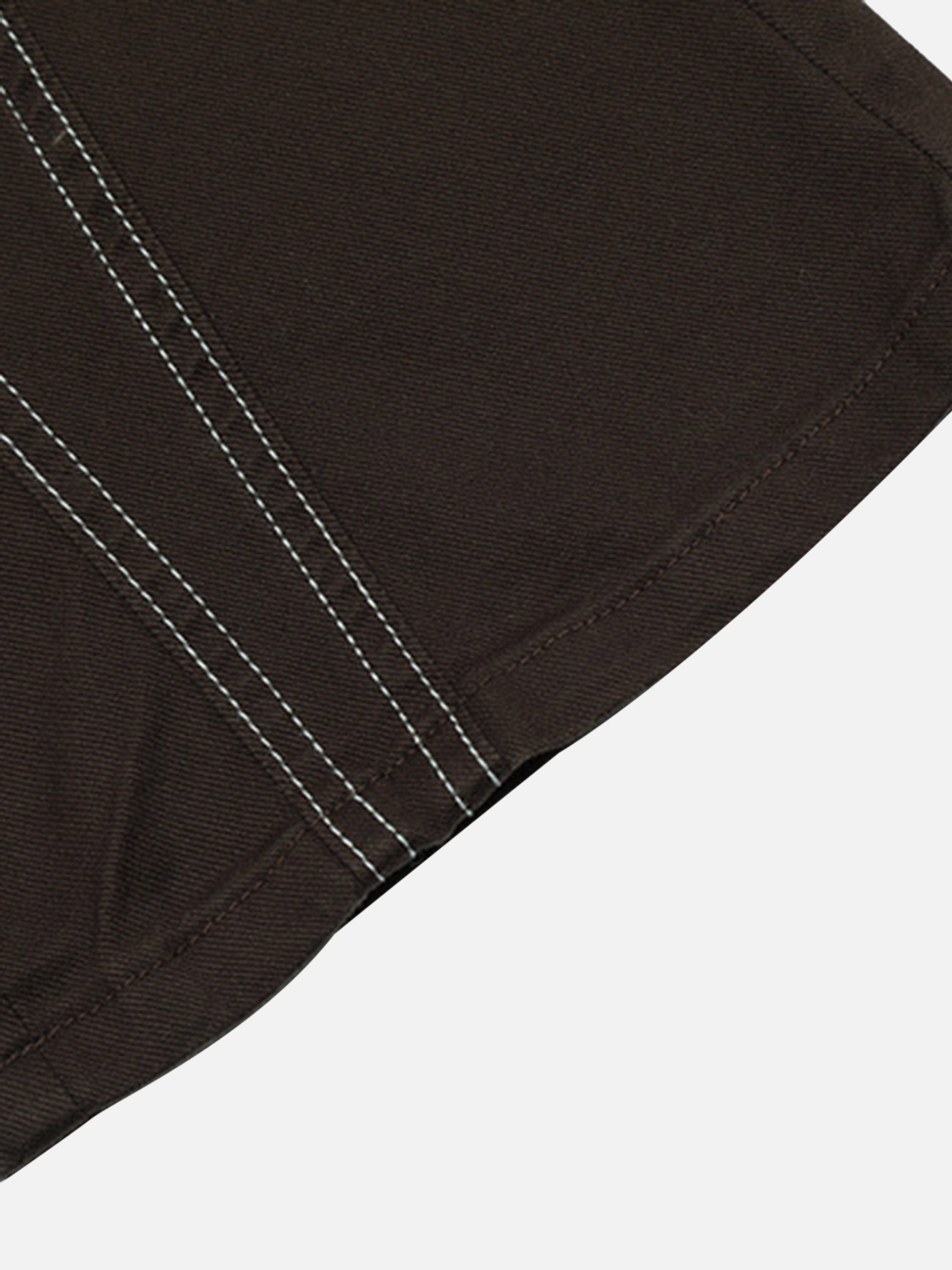 Retro Bright Line Snap Button Decorated Micro Flare Casual Jeans-xxchiefs