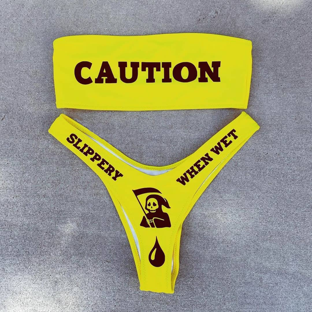 Caution Slippery When Wet Bikini-xxchiefs