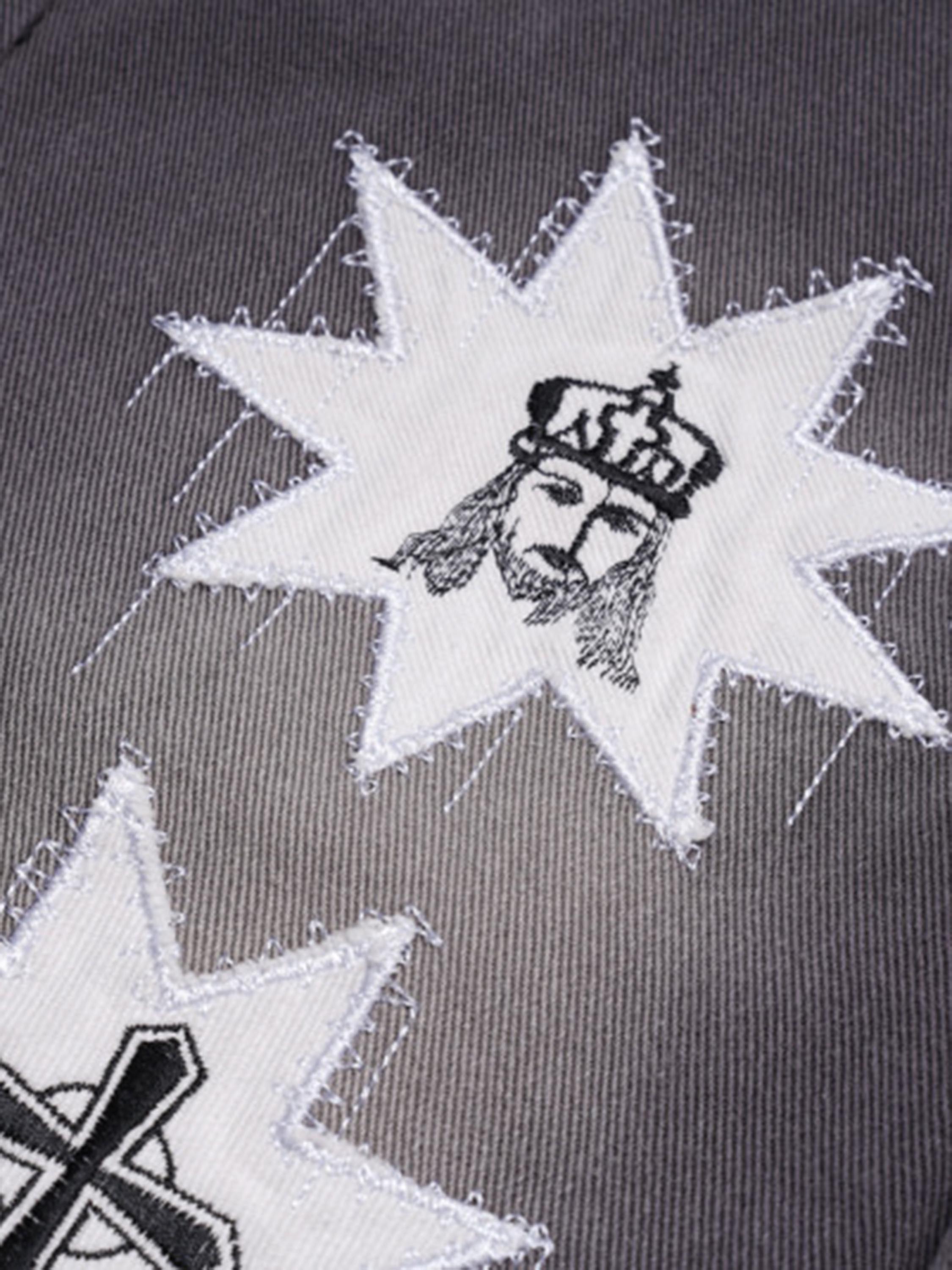 American Street Cross Embroidered Jeans For Couples-xxchiefs