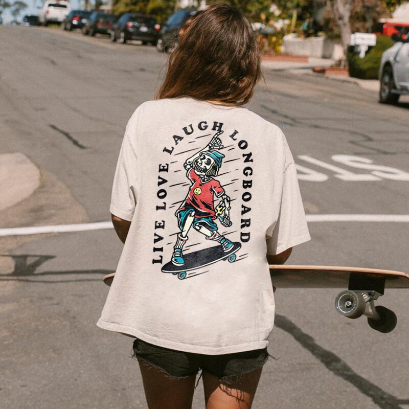 LIVE LOVE LAUGH LONGBOARD printed T-shirt-xxchiefs