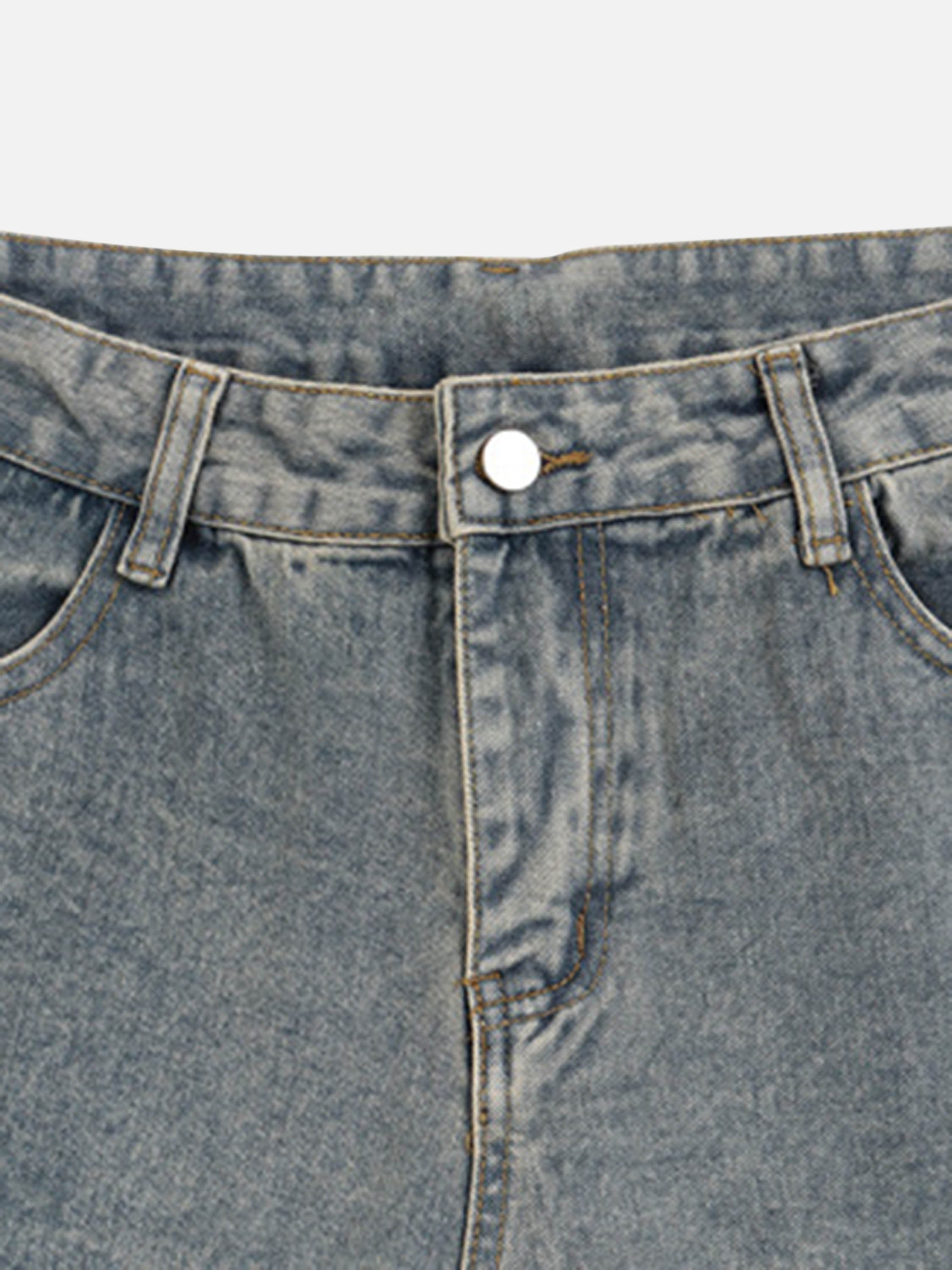 American Vintage Washed Star Embroidered Jeans Micro-lab Pants-xxchiefs