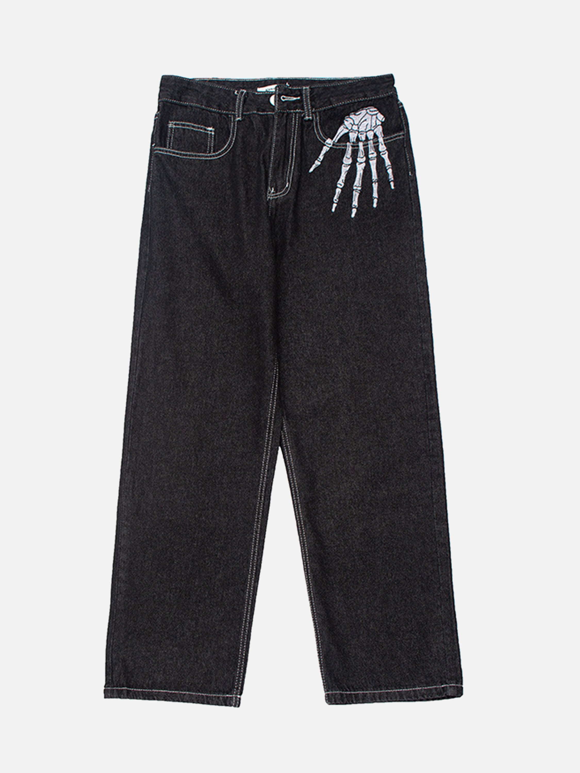Skull Hand Print Jeans-xxchiefs