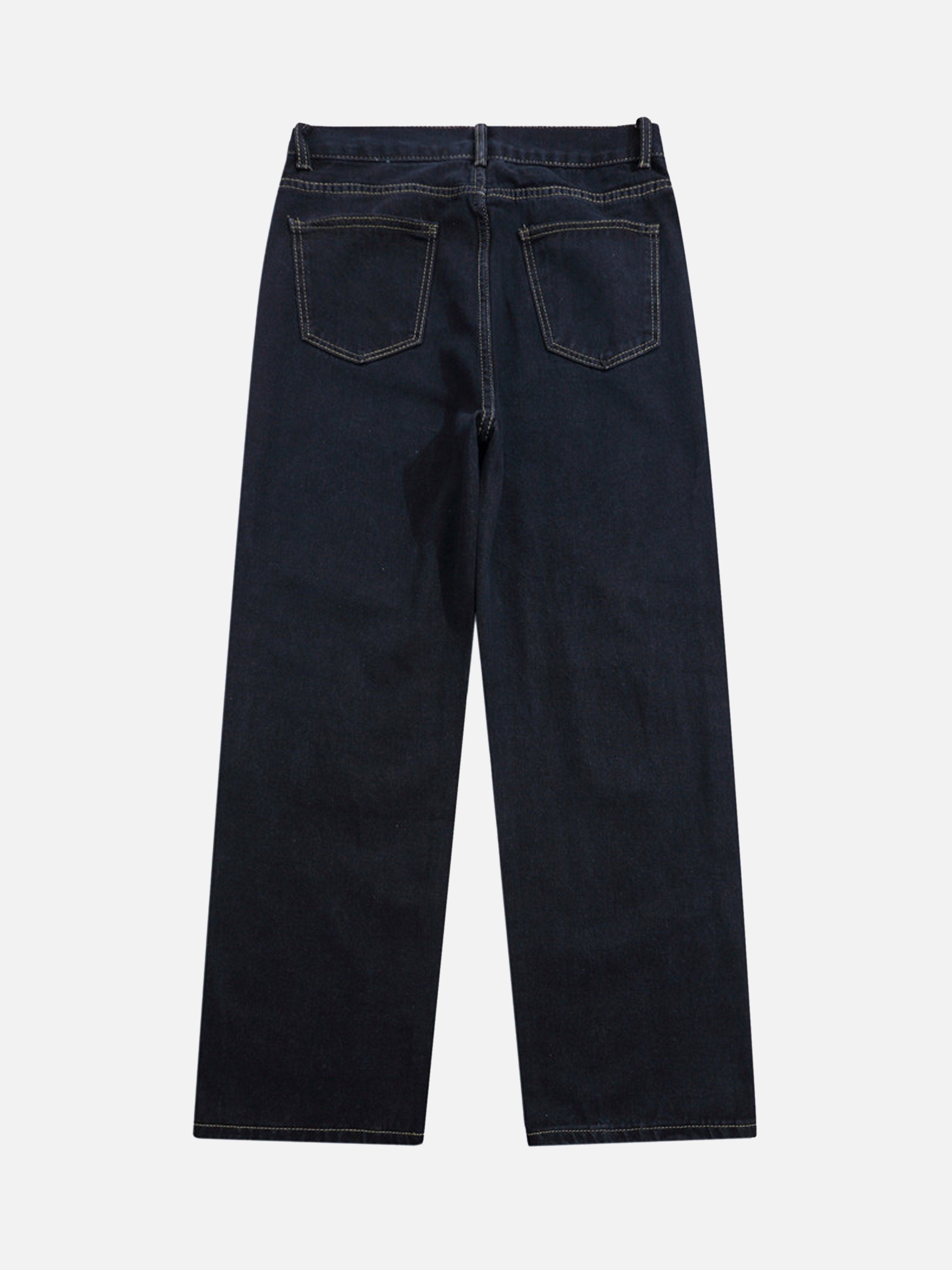 American High Street Letter Print Ripped Jeans-xxchiefs