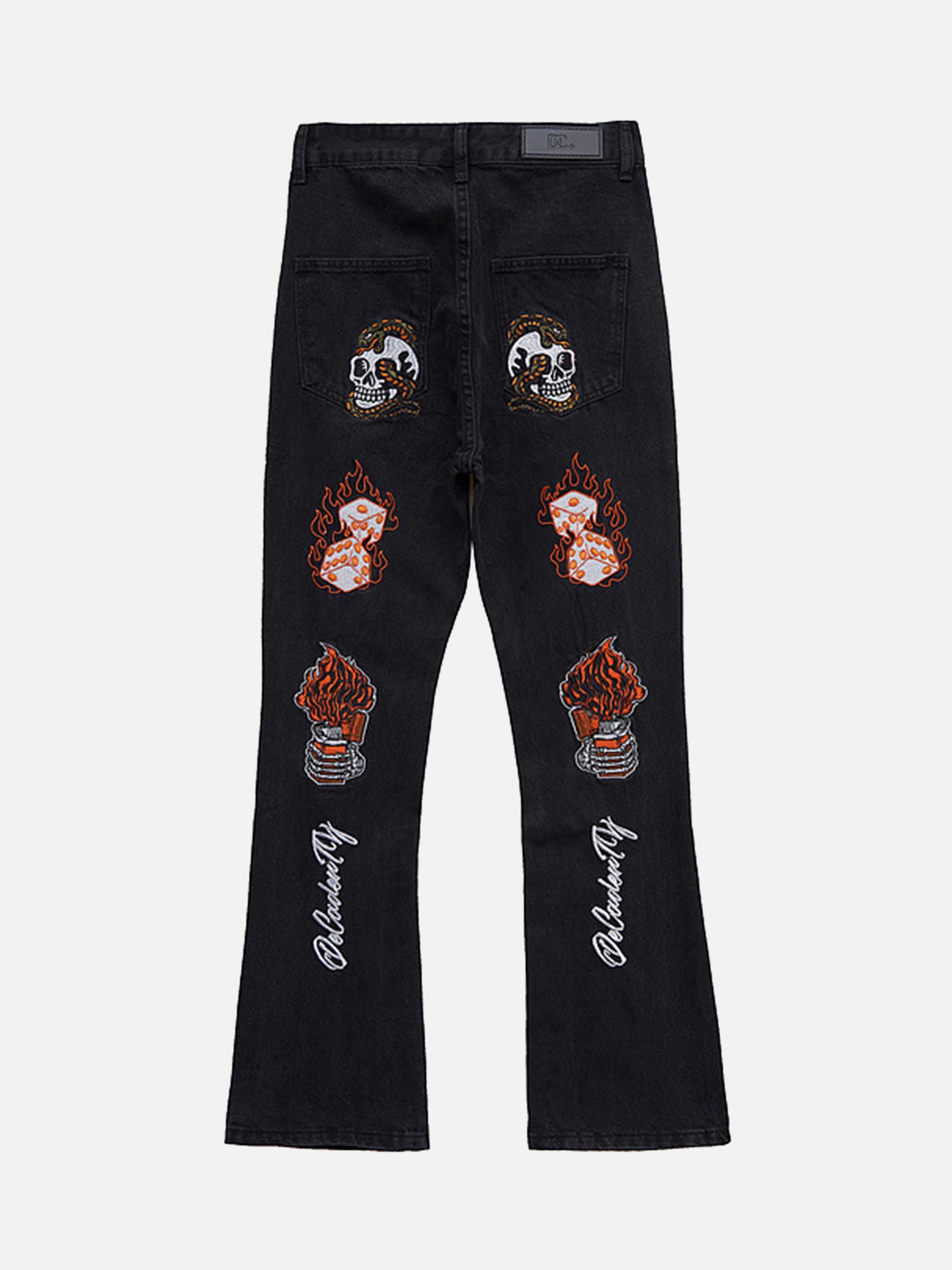 High Street Embroidery Retro Jeans-xxchiefs