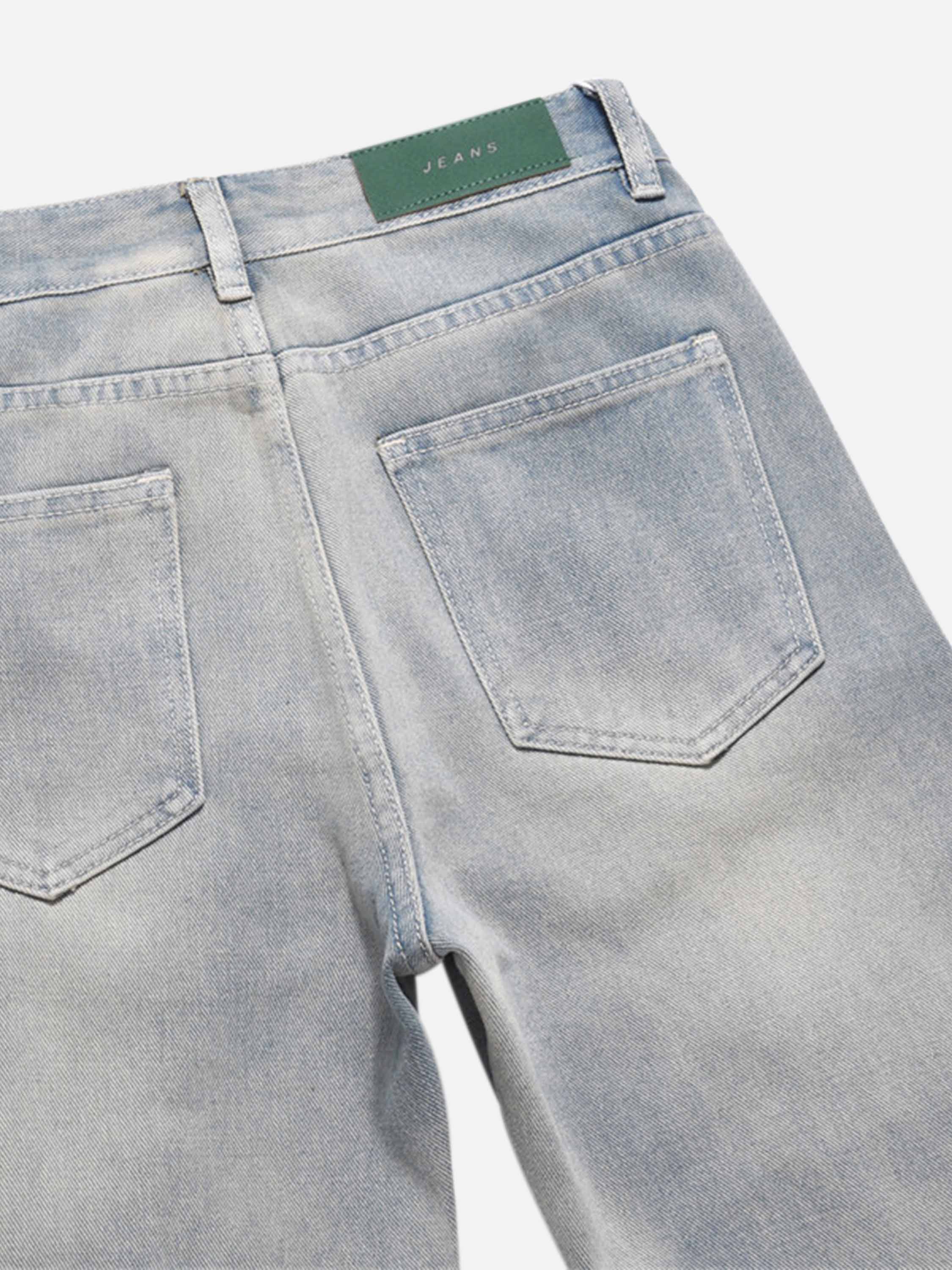 High Street Hip-hop Design Sense Zipper Straight Jeans Nine-point Pants-xxchiefs