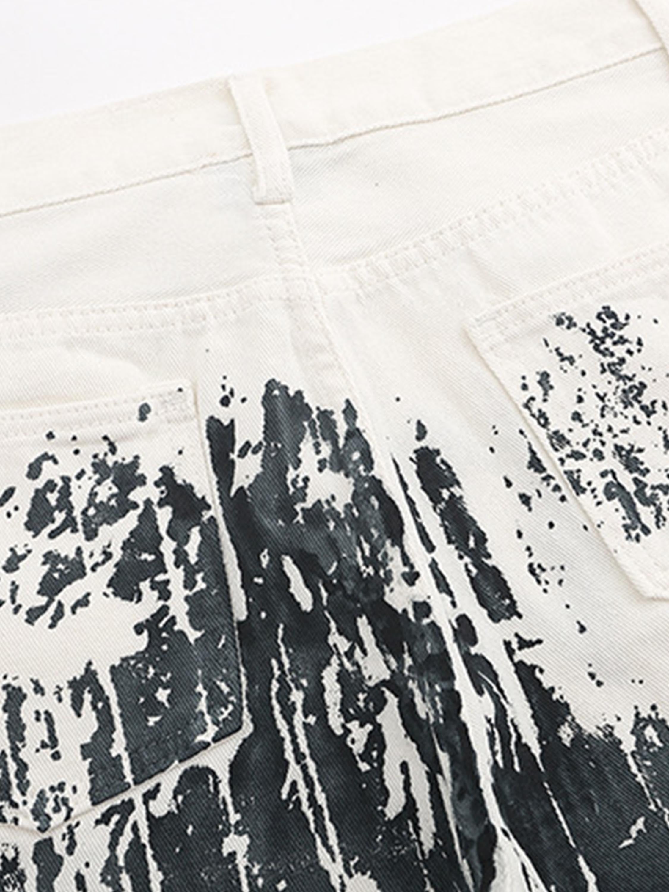 American Heavy Industry Ink Splash Embroidery Jeans-xxchiefs