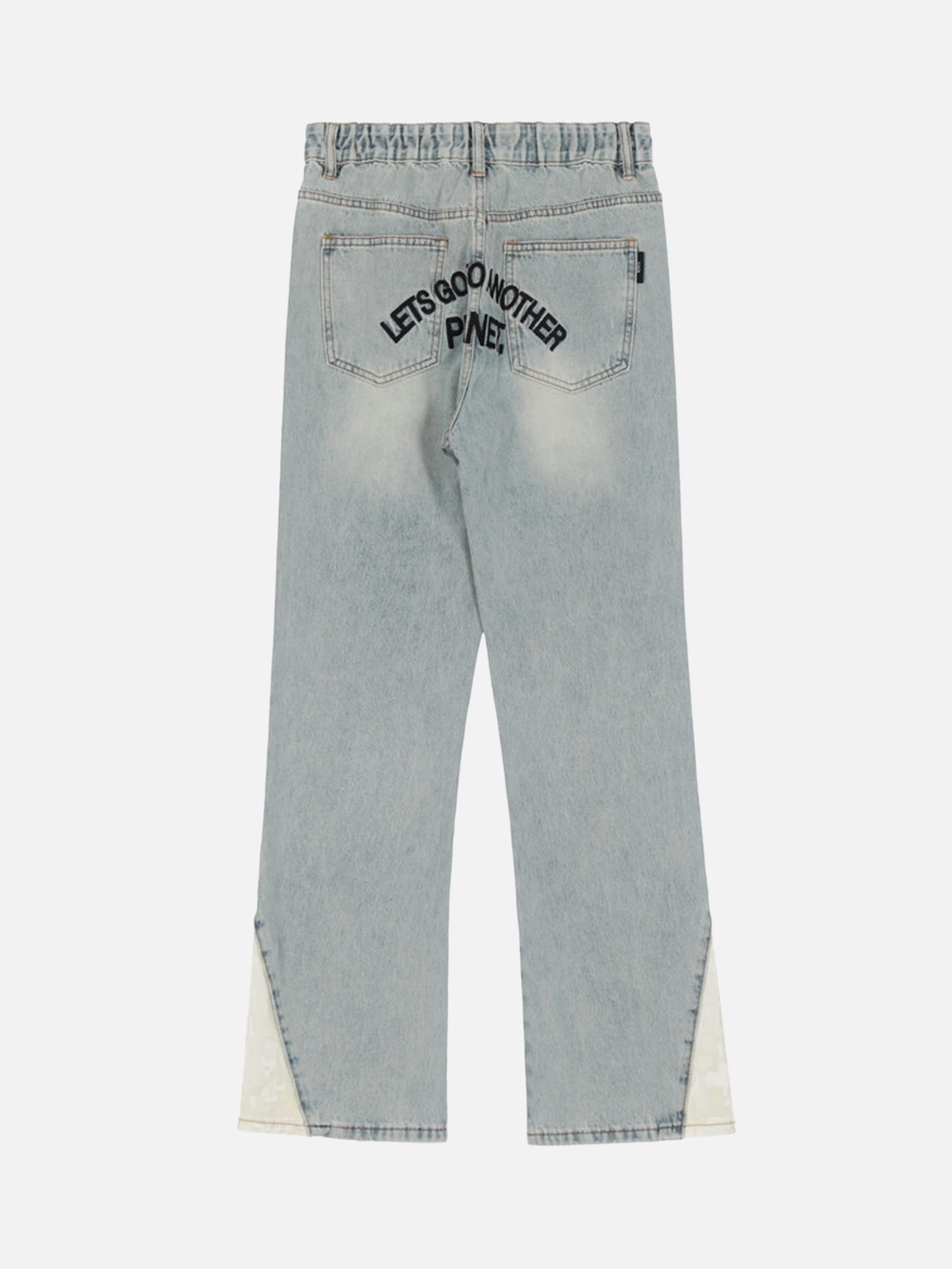 American High Street Color Blocking Wide Leg Jeans-xxchiefs