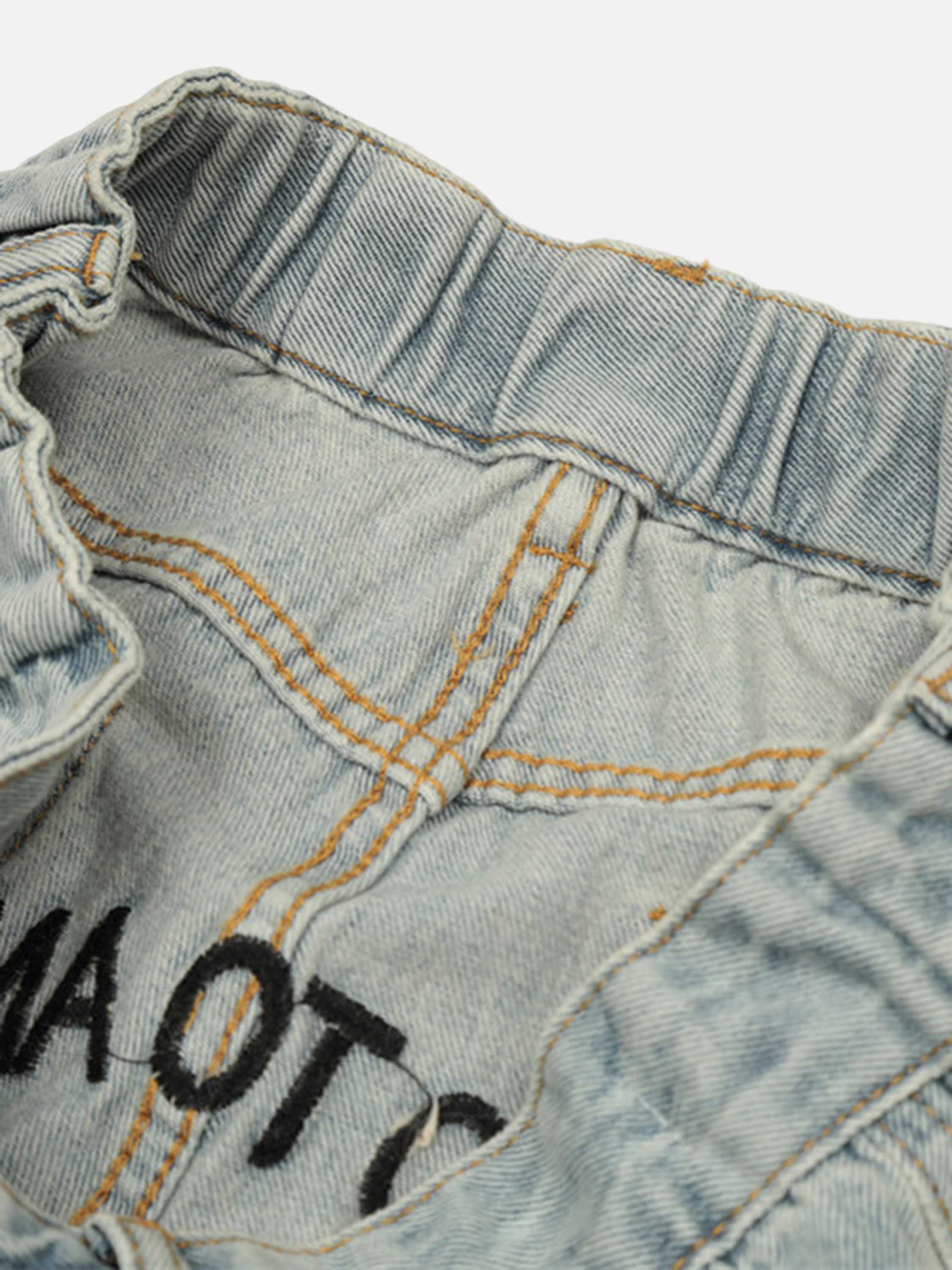 American High Street Color Blocking Wide Leg Jeans-xxchiefs