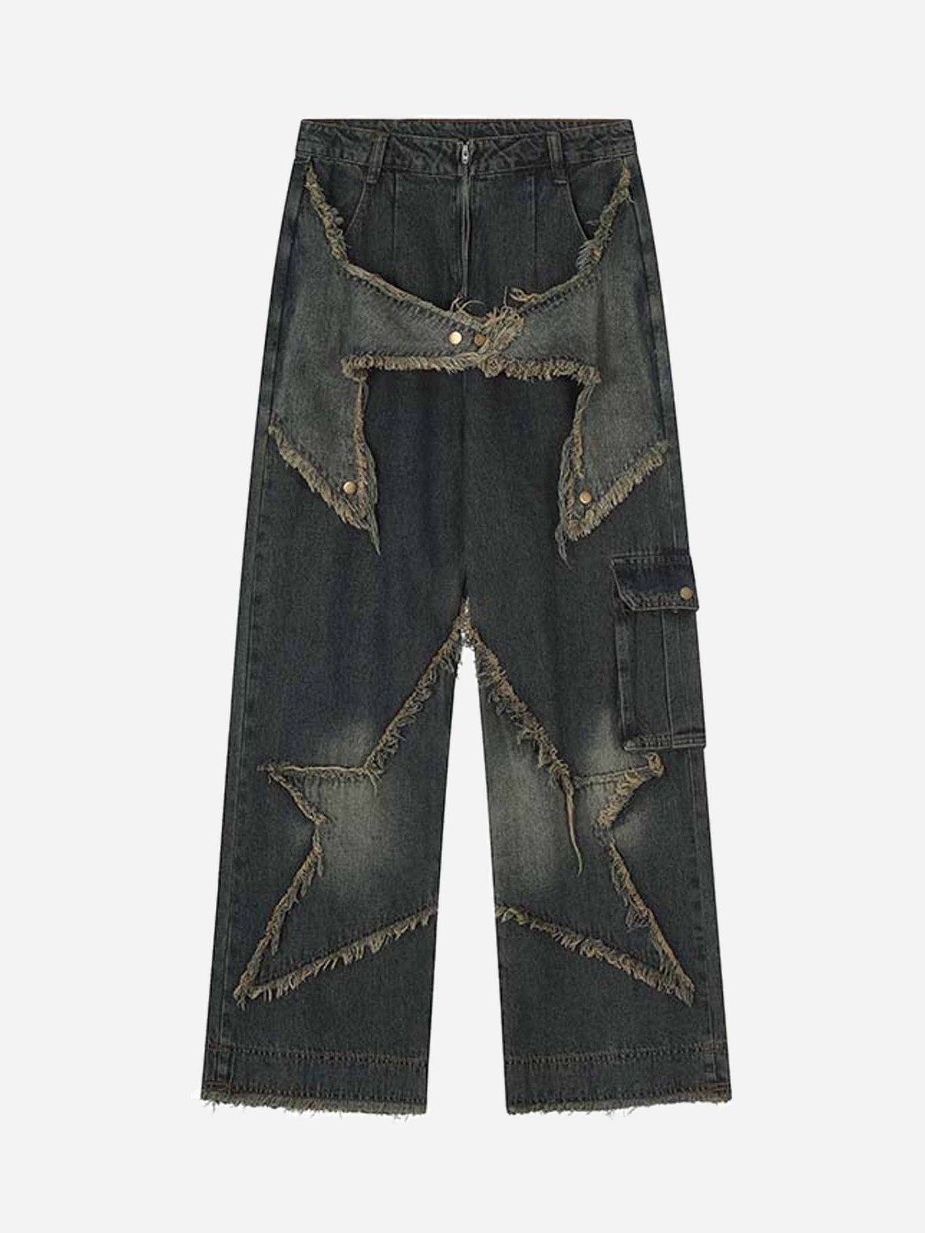 Patch Embroidered Straight-leg Jeans-xxchiefs