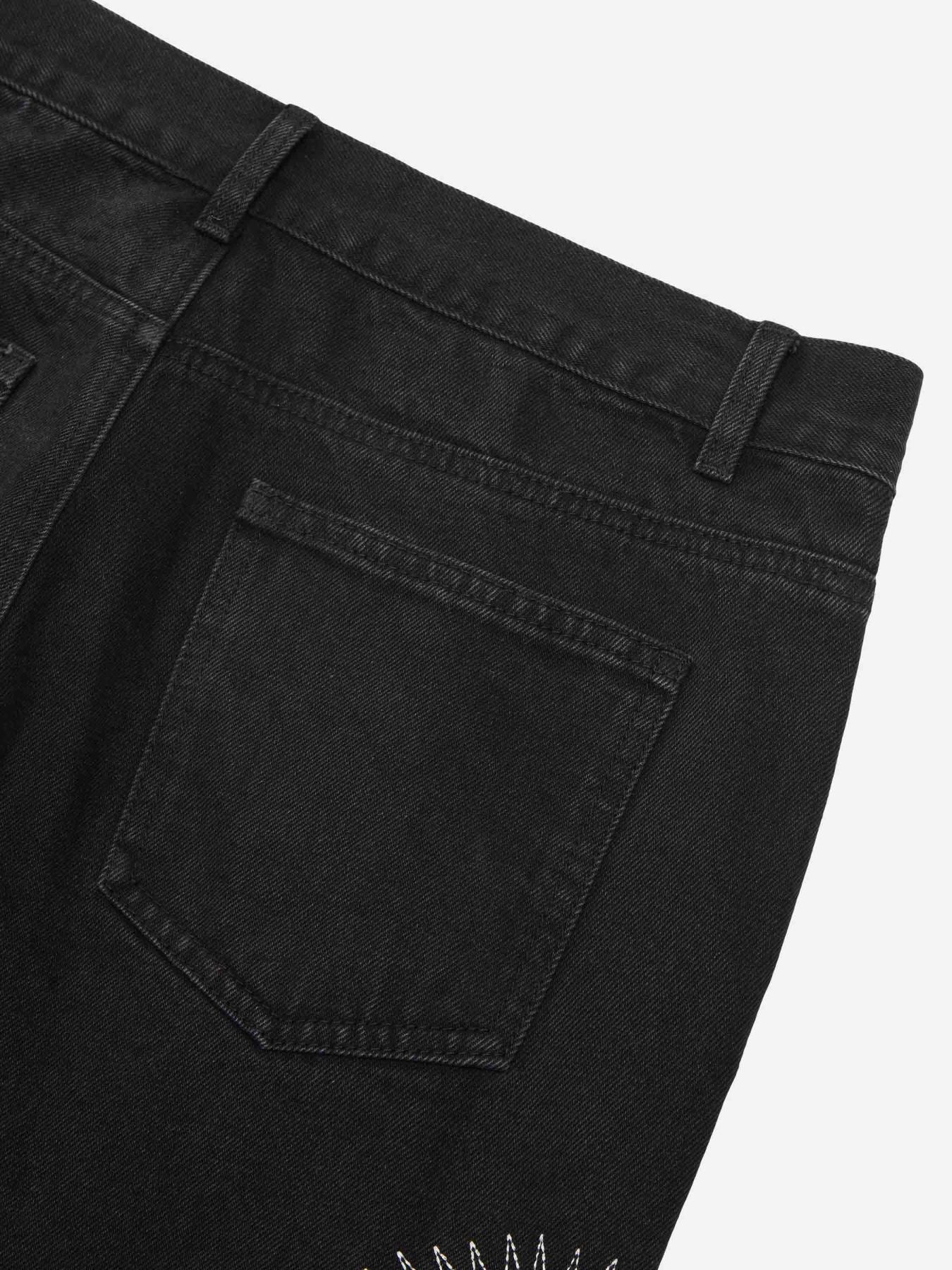 Skull Embroidered Jeans-xxchiefs