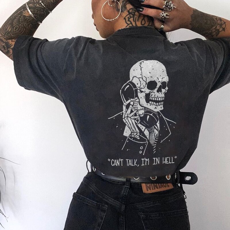"CAN'T TALK, I'M IN HELL" printed t-shirt designer-xxchiefs
