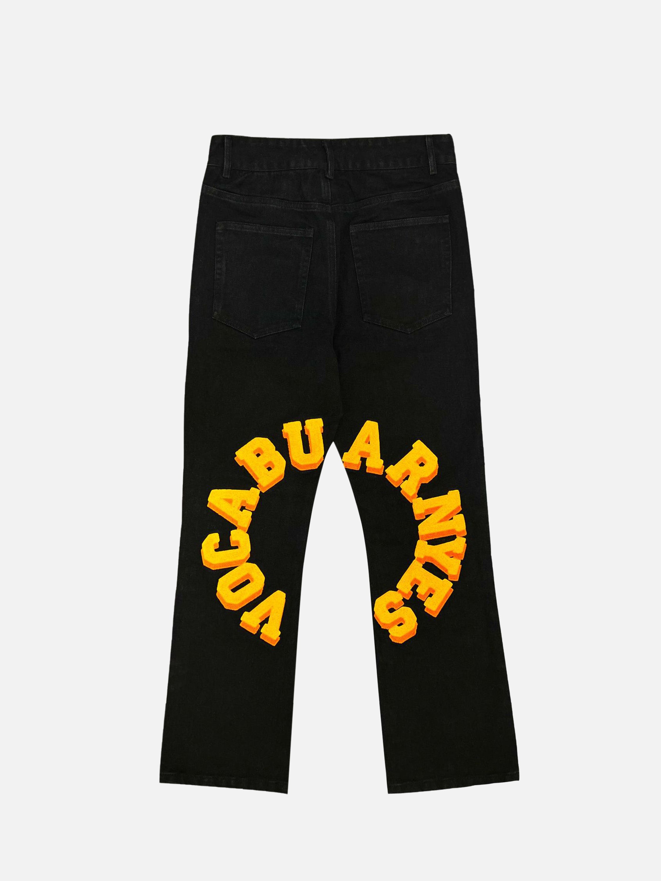 American High Street Towel Embroidered Denim Jeans-xxchiefs
