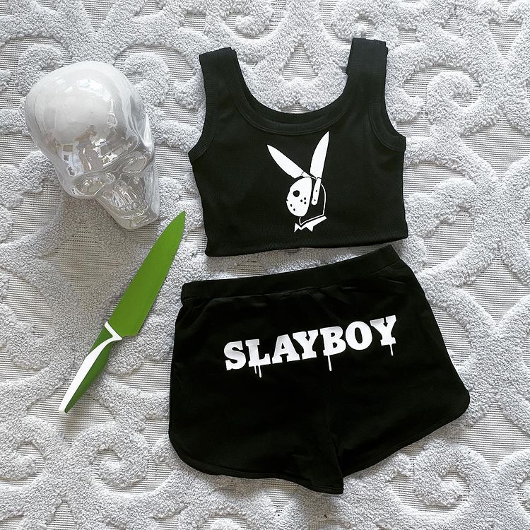 Cartoon Printed Vest Two-piece Suit-xxchiefs