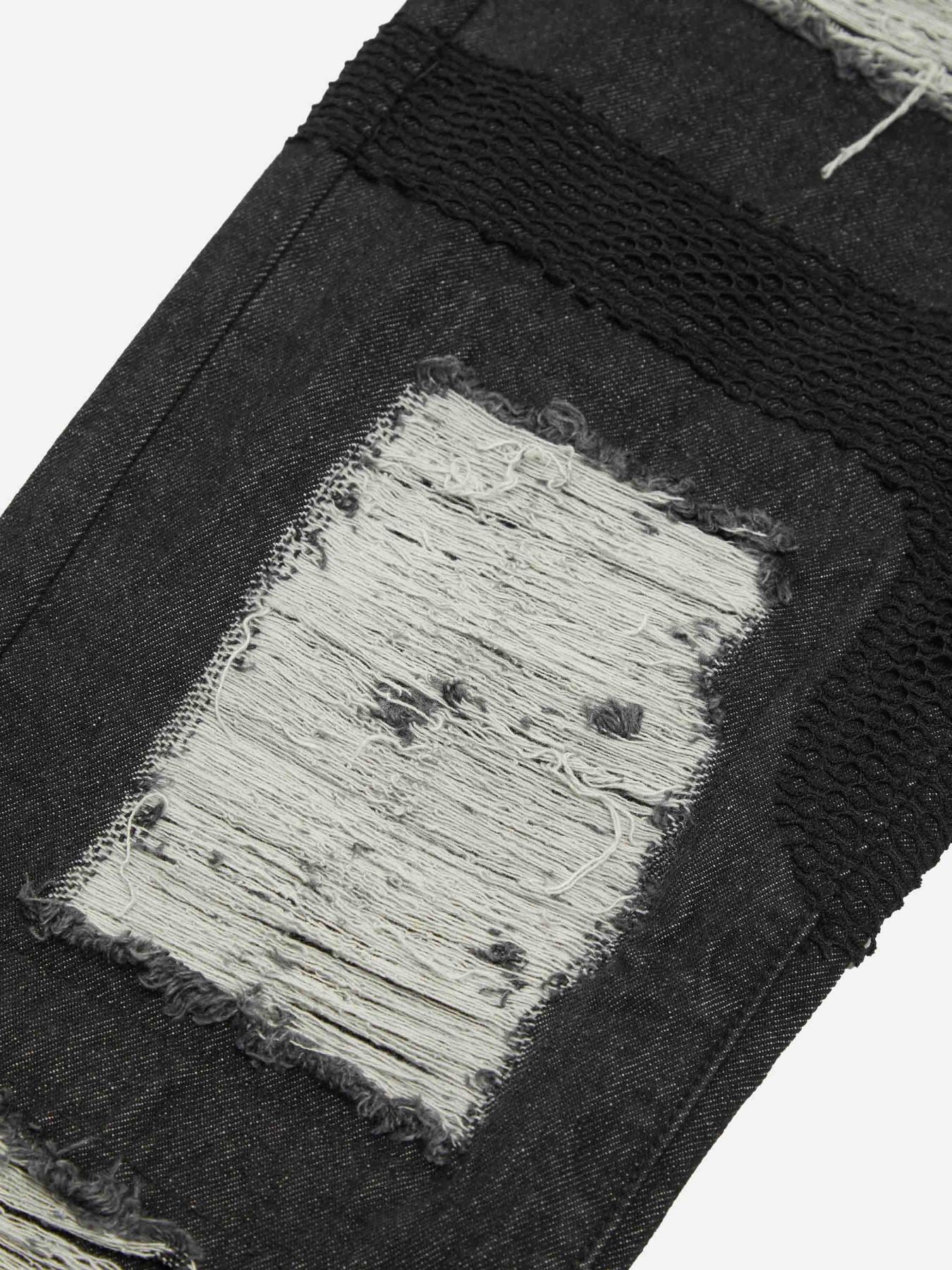 Ripped Mesh Patch Jeans-xxchiefs