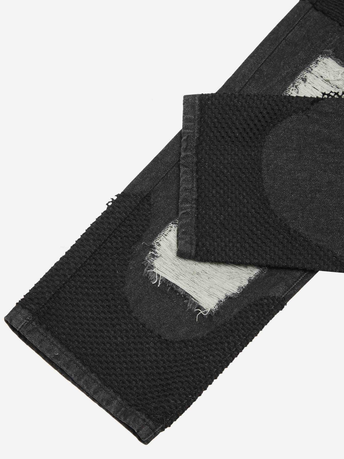 Ripped Mesh Patch Jeans-xxchiefs