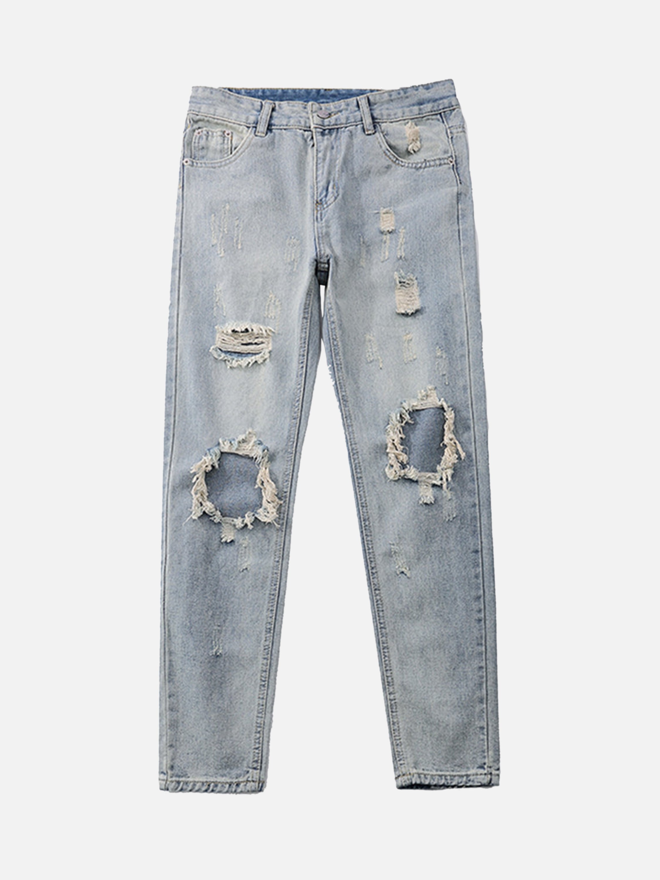 Washed Heavily Ripped Jeans-xxchiefs