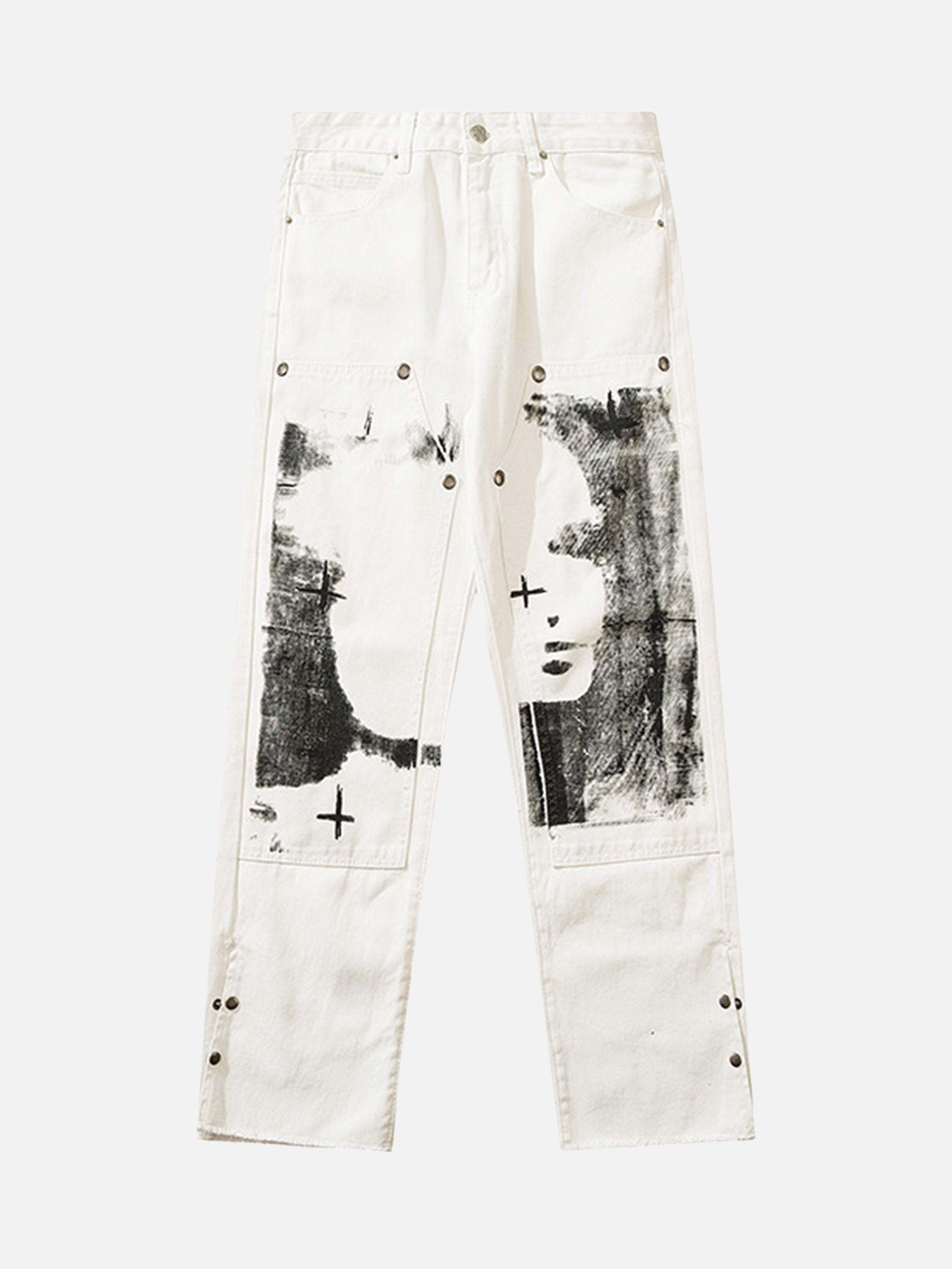 Graffiti Print Track Pants-xxchiefs