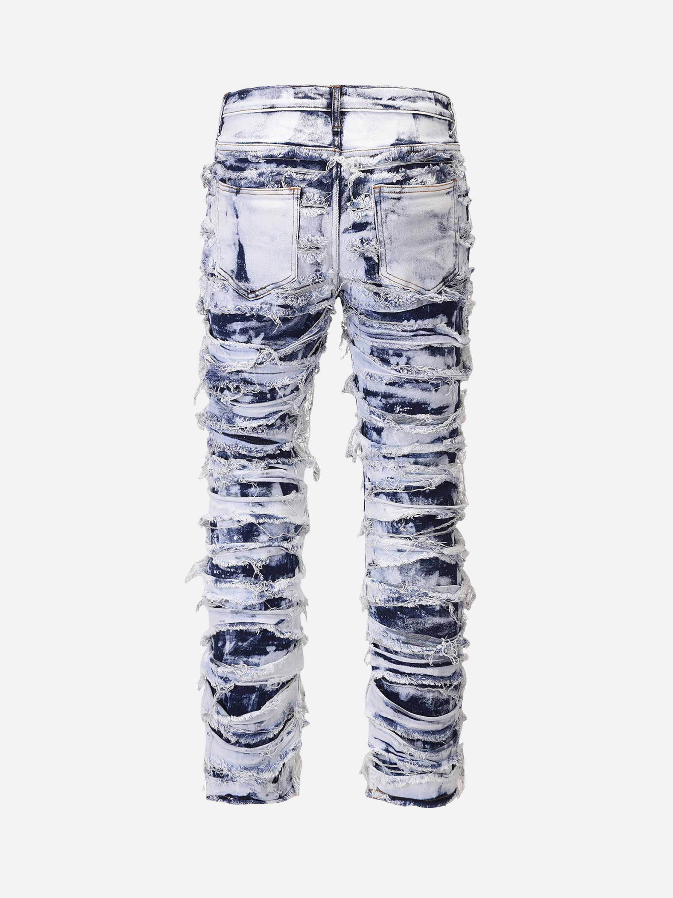High Street Old Washed Slim Fit Jeans Pants-xxchiefs