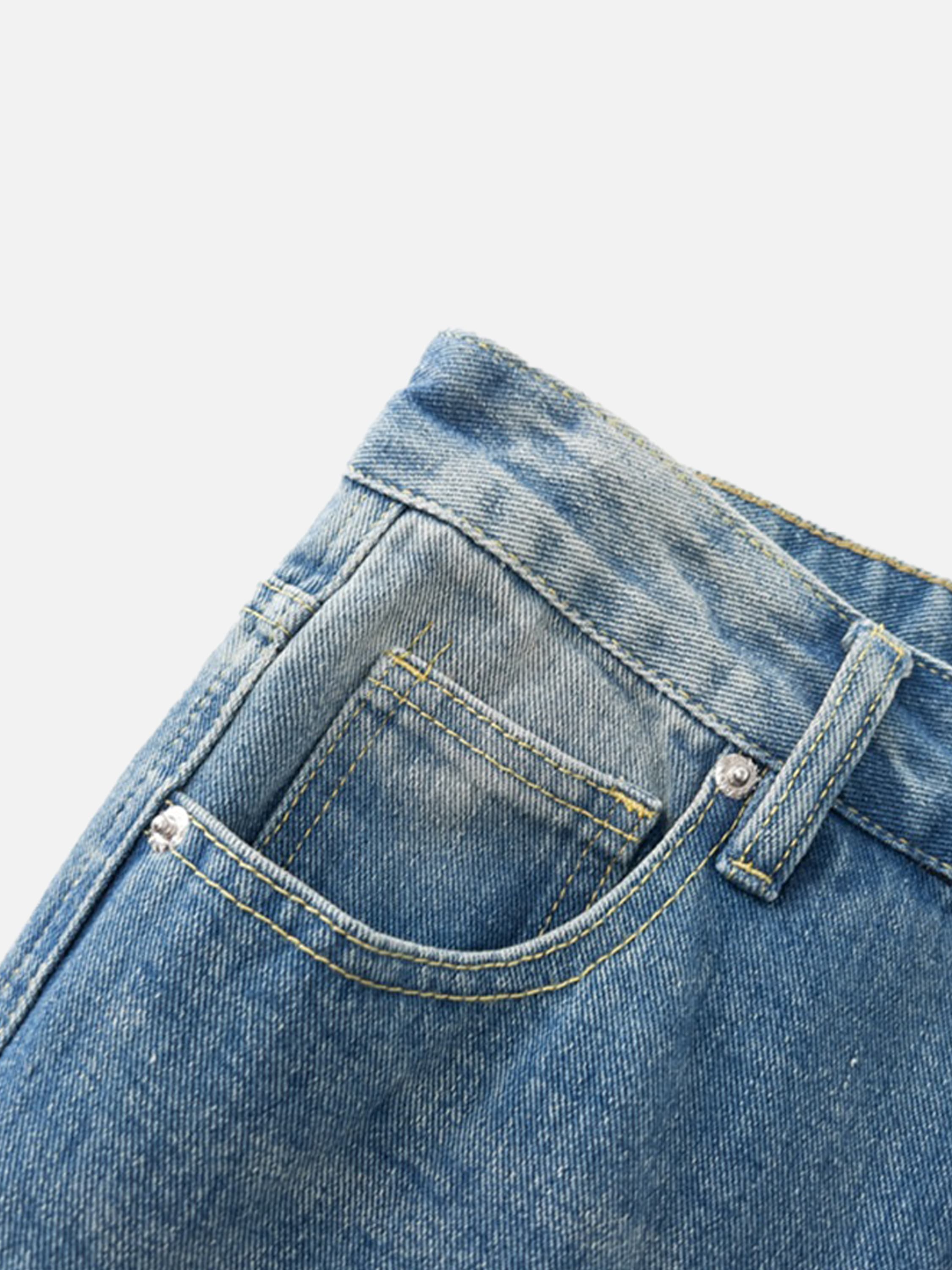American Style Versatile High Street Print Hip-hop Casual Jeans-xxchiefs