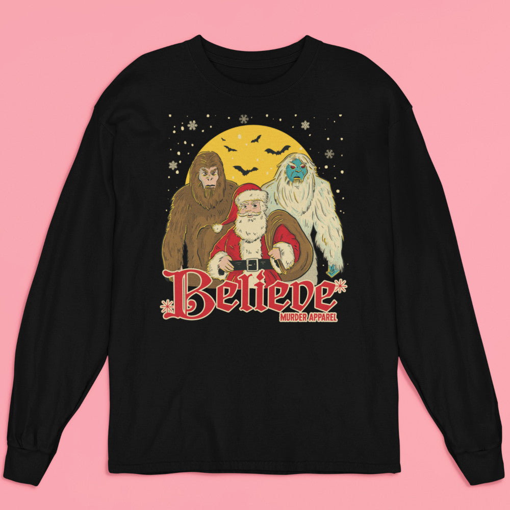 Bigfoot Yeti Santa Long Sleeve Shirt-xxchiefs