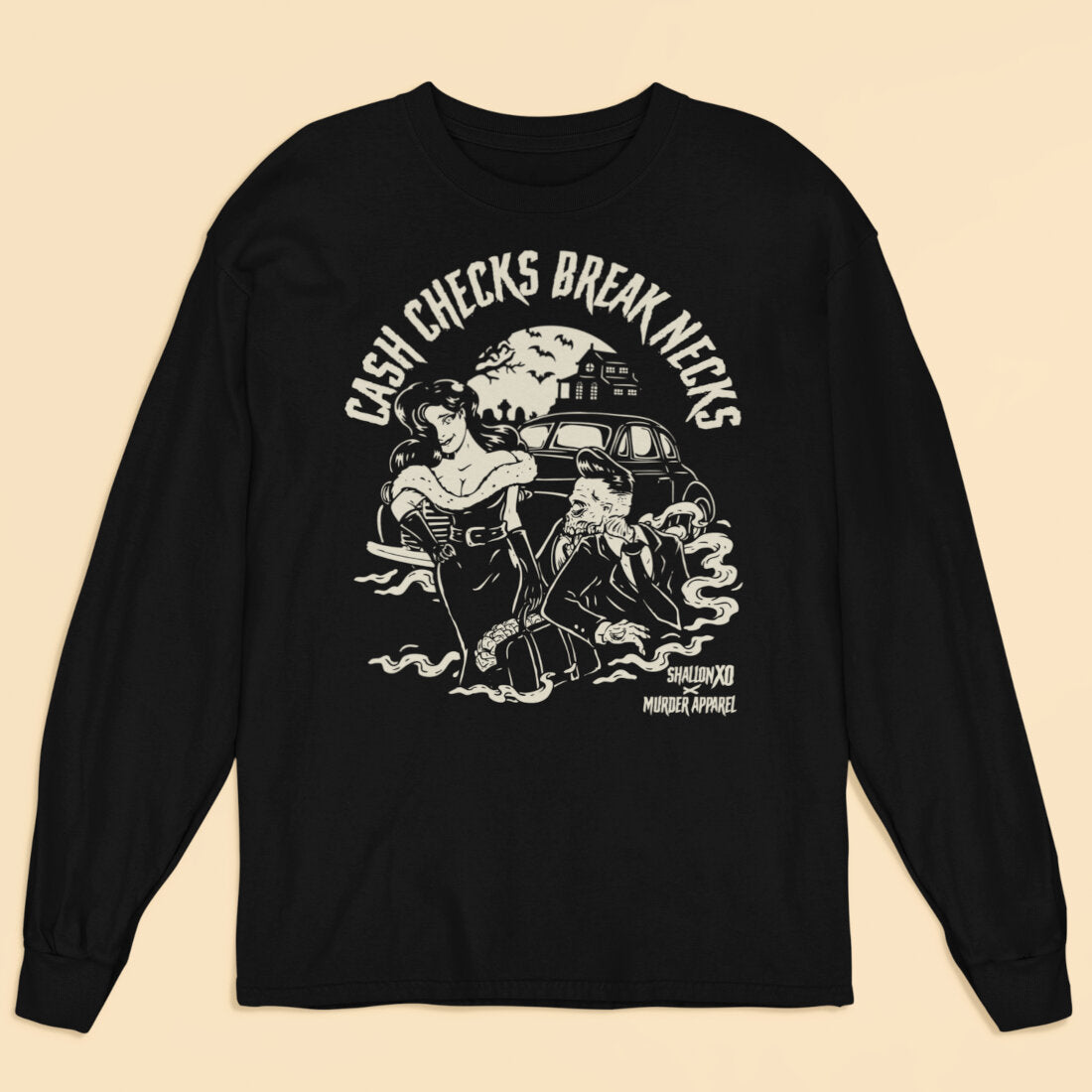 Cash Checks Break Necks Long Sleeve Shirt-xxchiefs