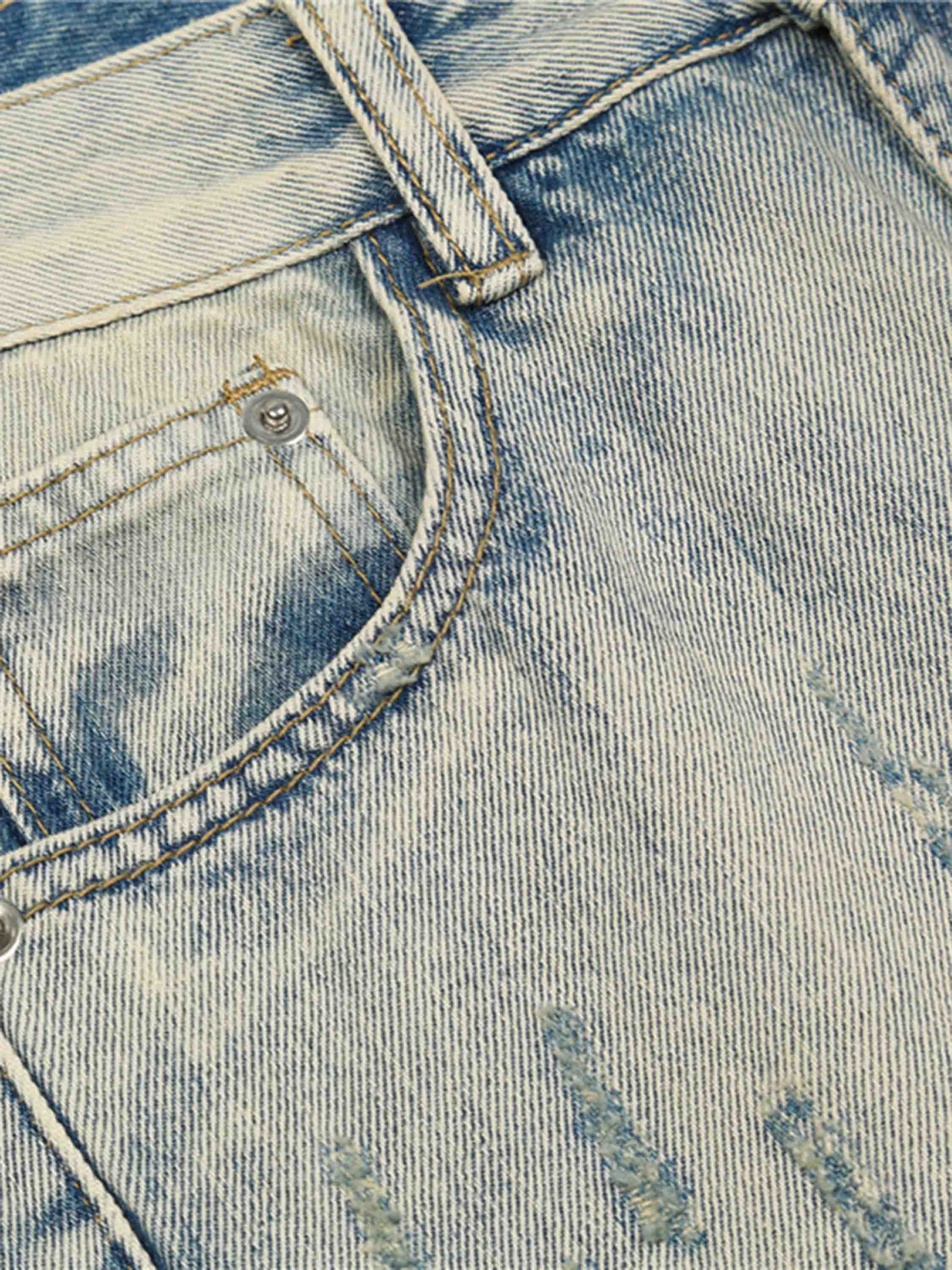 Hip-hop Holes Do Old Footwear Pants Zipper Openings Slim-fit Pants Jeans-xxchiefs