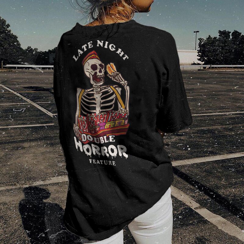 Late night skull print t-shirt designer-xxchiefs