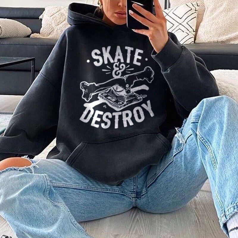 Skate Destroy Printed Designer Casual Hoodie-xxchiefs
