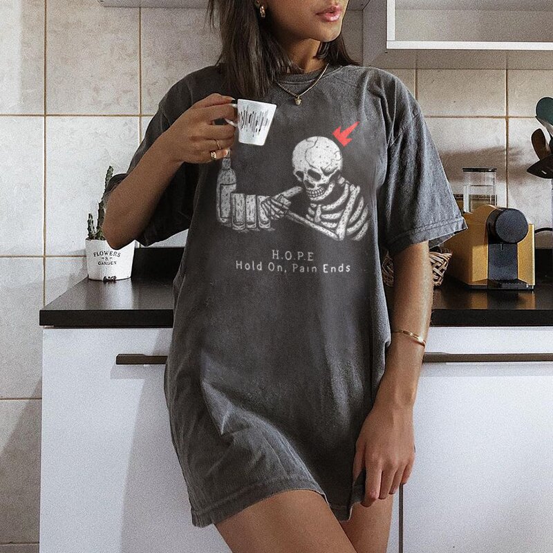 Hope hold on, pain ends skull t-shirt-xxchiefs