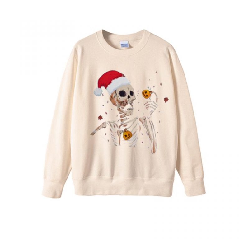 Unisex Vintage Skeleton Pumpkin Sweatshirt-xxchiefs
