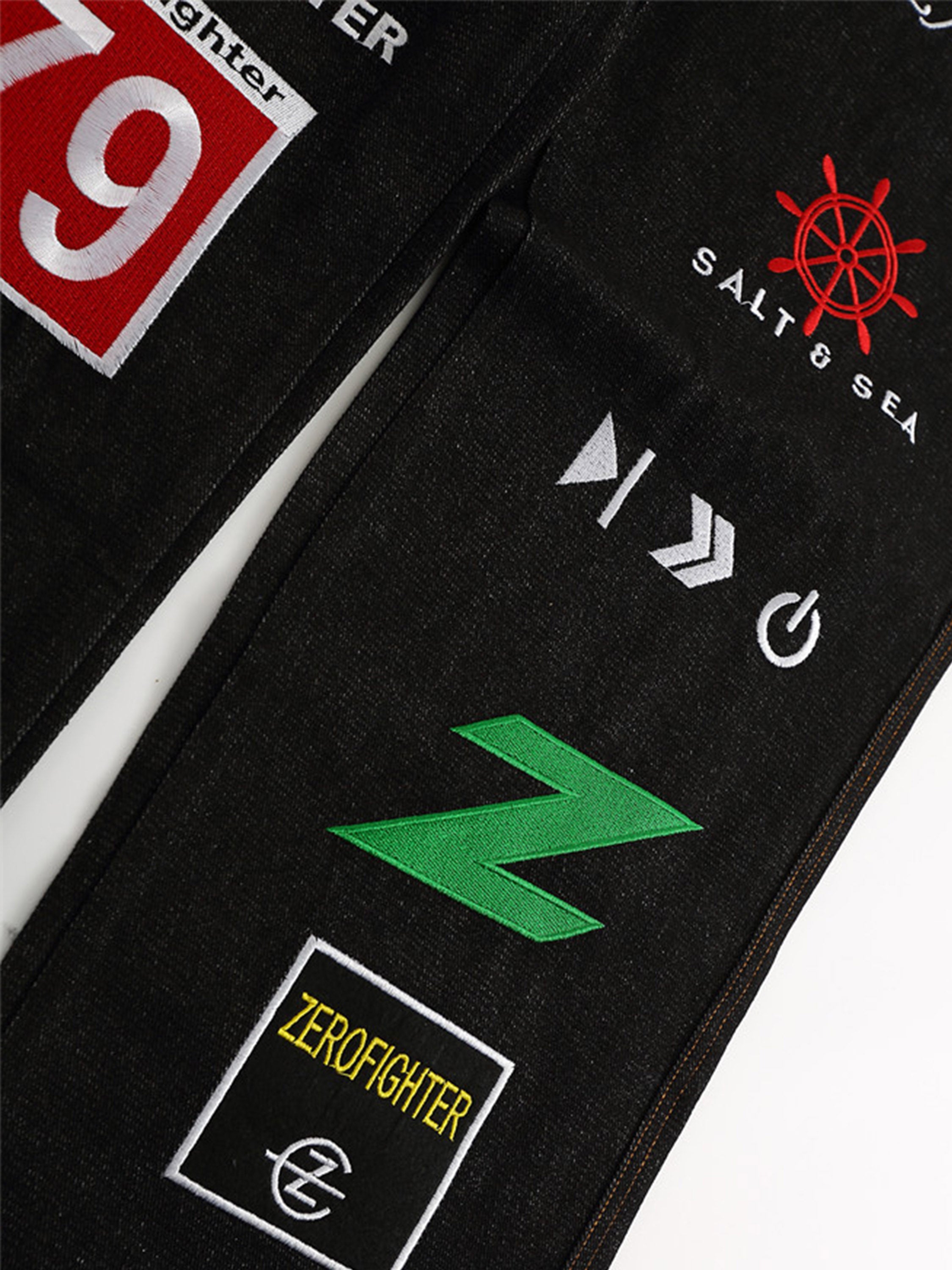 Letters And Embroidered Jeans-xxchiefs