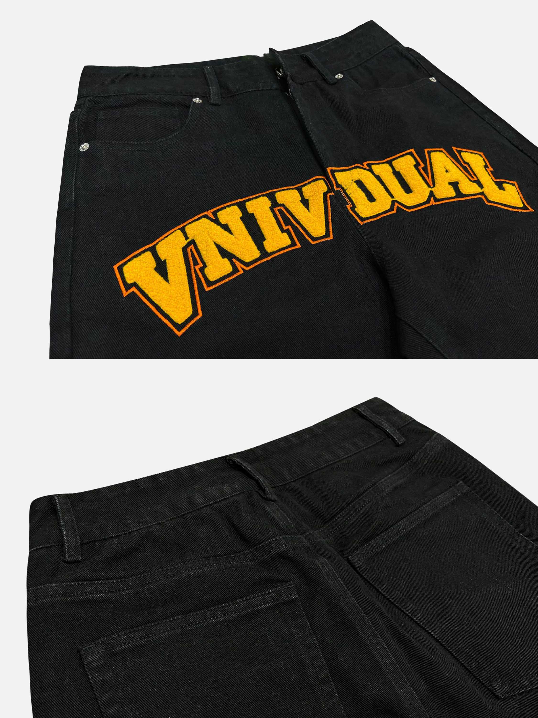 American High Street Towel Embroidered Denim Jeans-xxchiefs