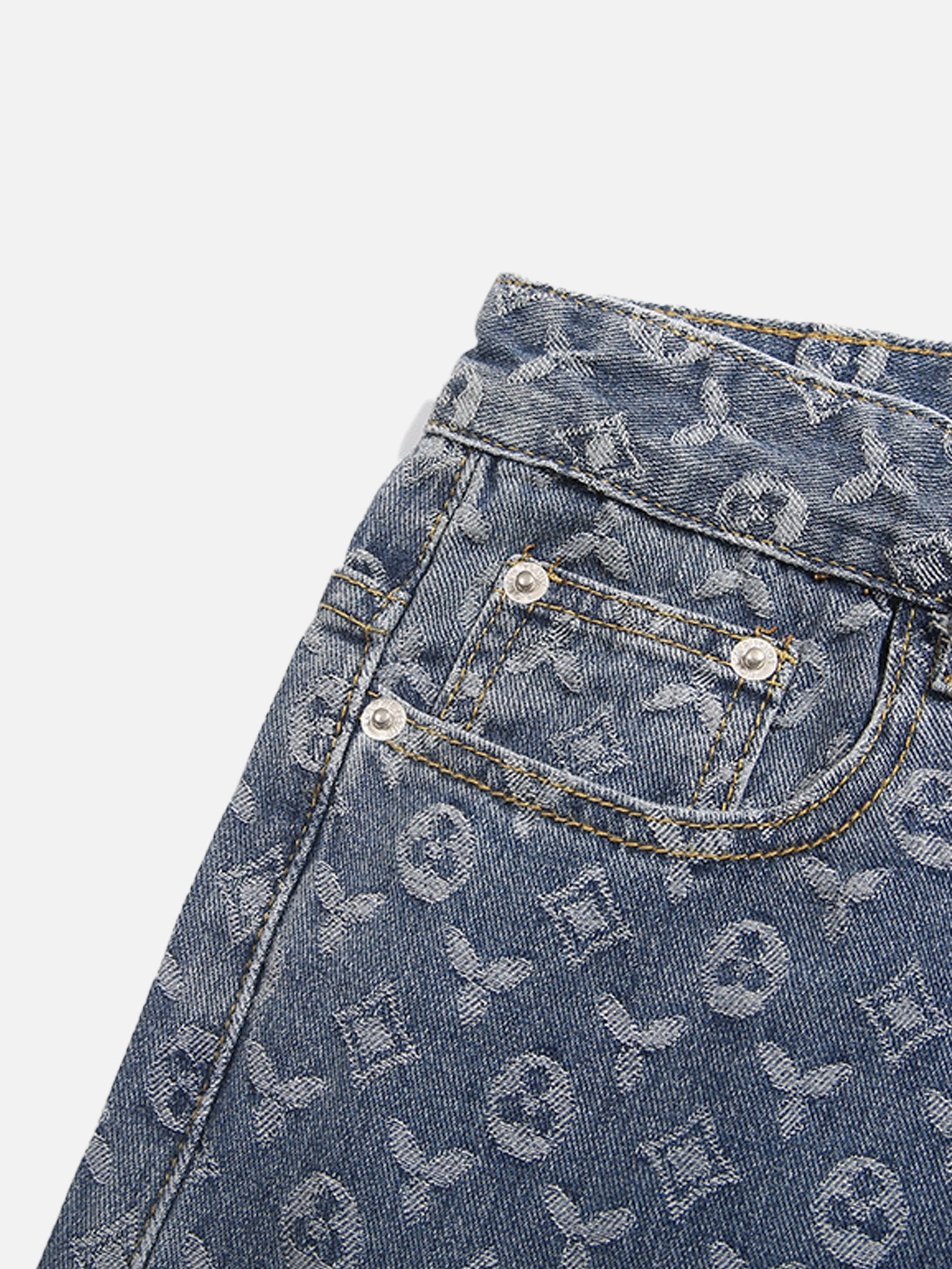 High Street Jacquard Denim Jeans-xxchiefs