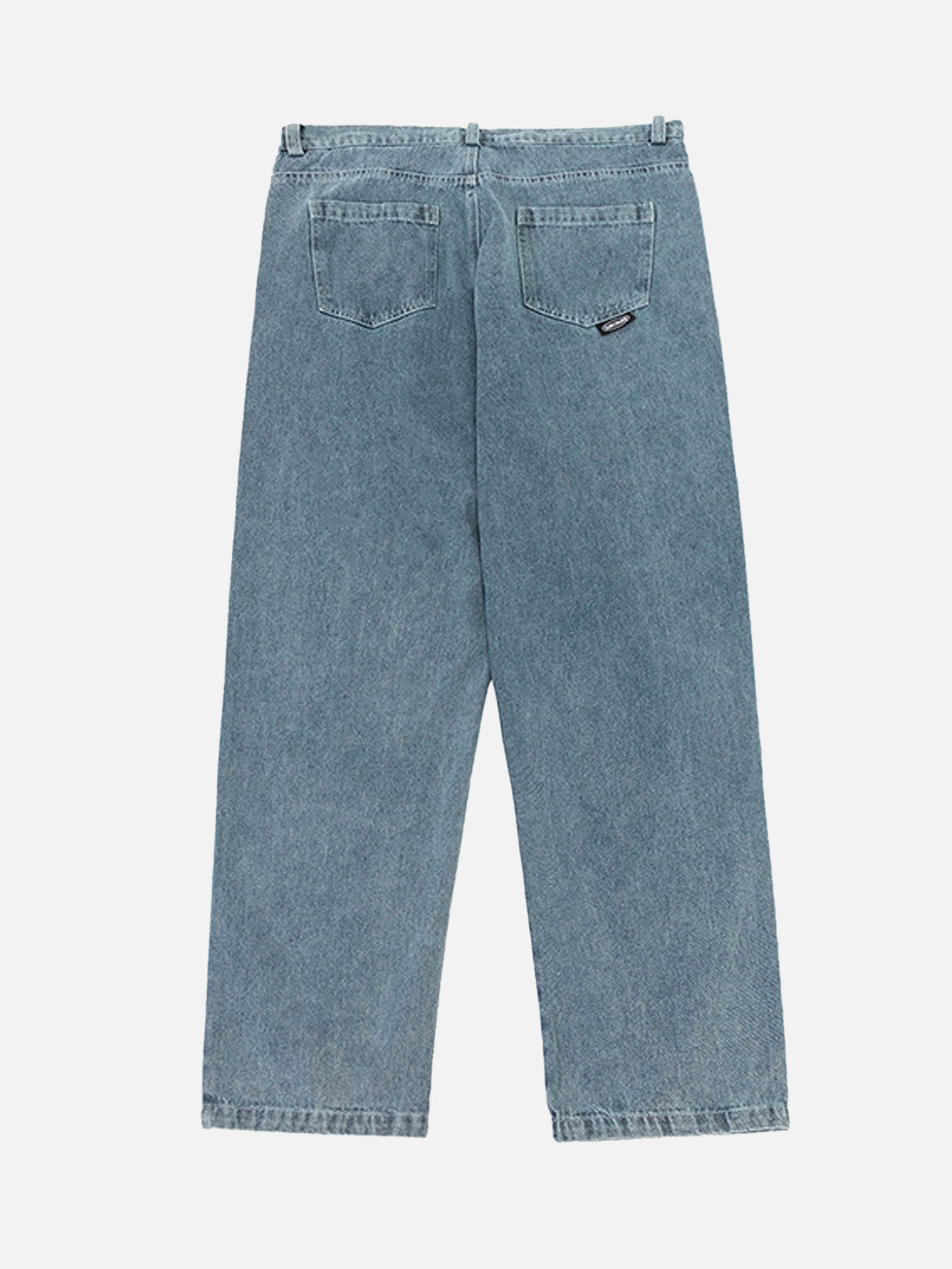 American Vintage High Street Wash Letter Print Jeans -1322-xxchiefs