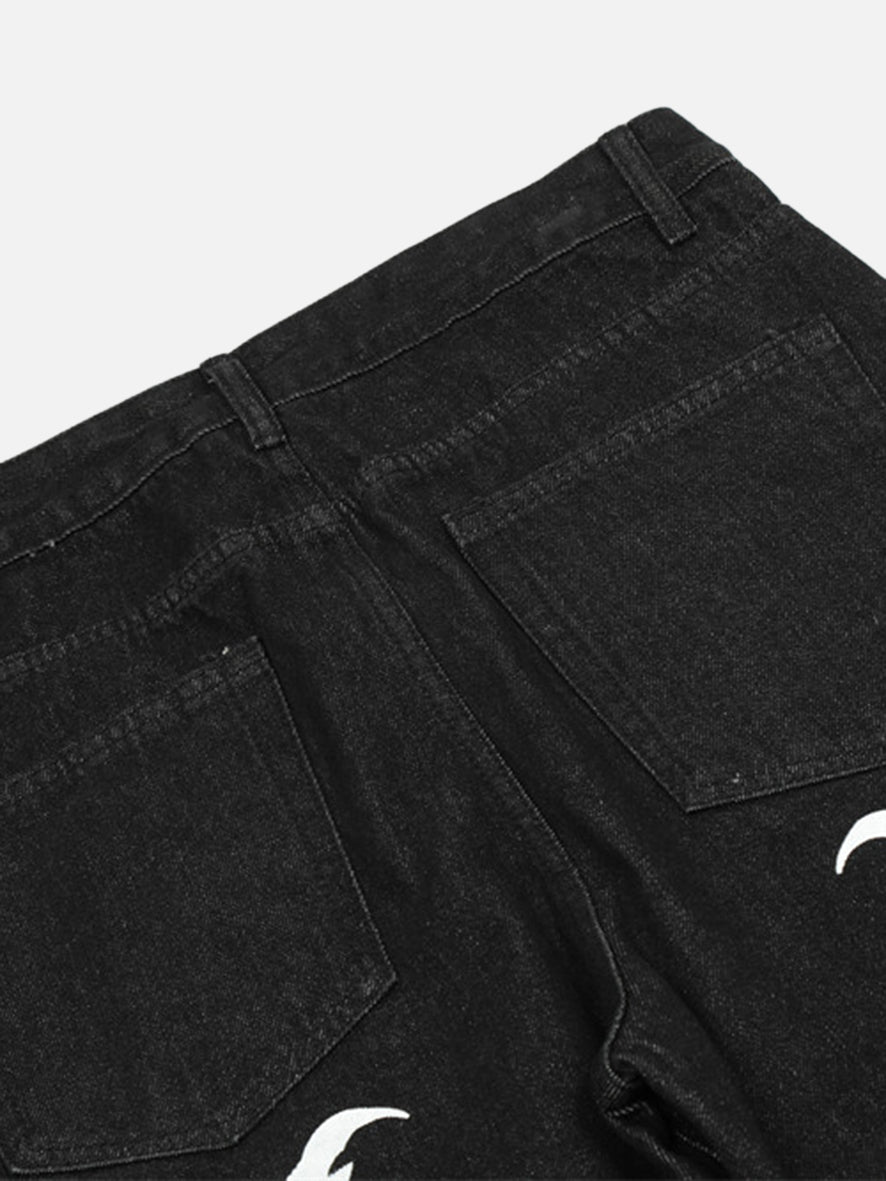 Niche Design Letter Print Jeans -1339-xxchiefs