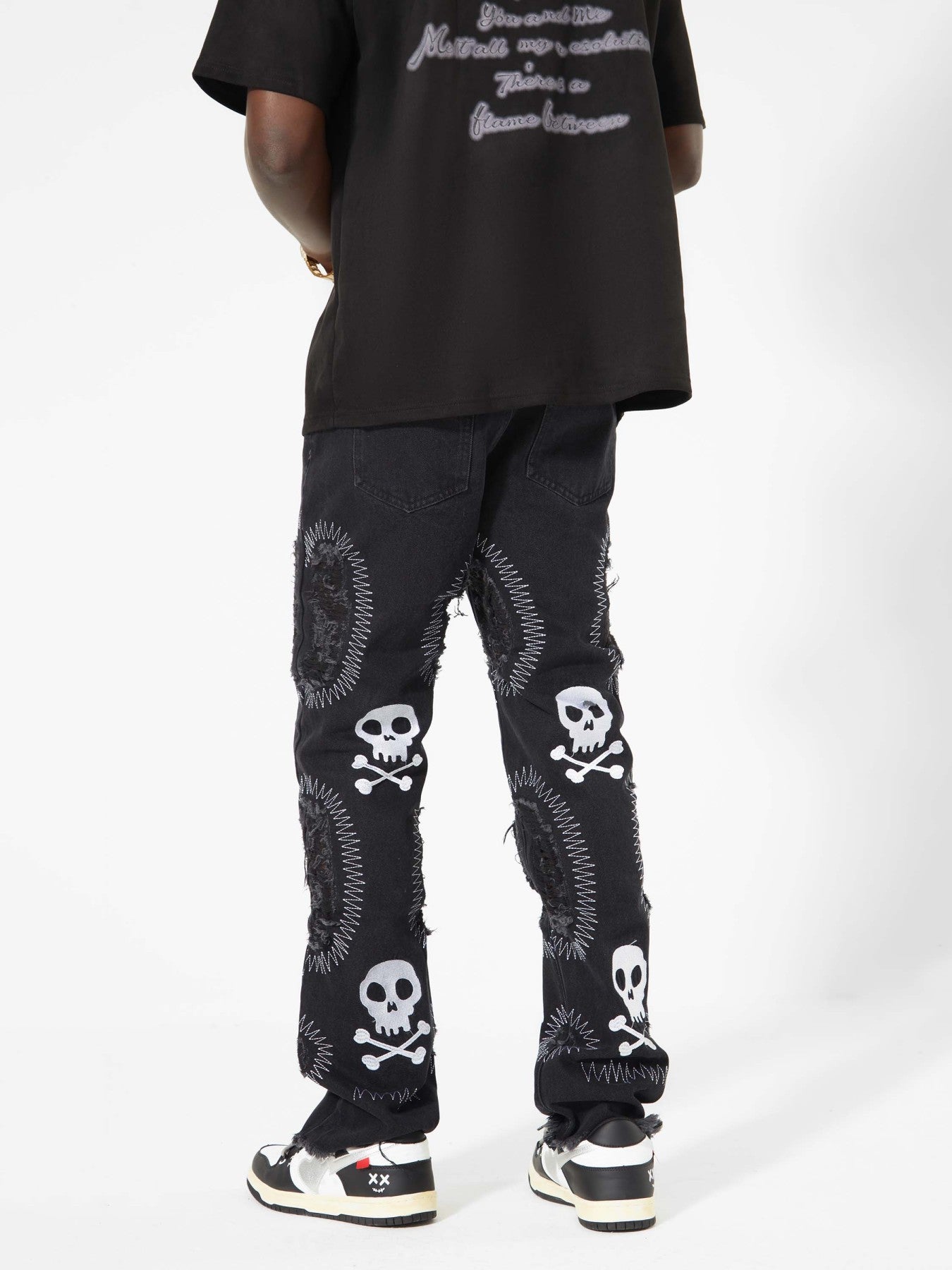 Skull Embroidered Jeans-xxchiefs
