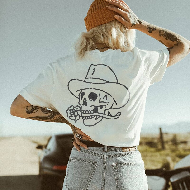 Skull print loose T-shirt designer-xxchiefs