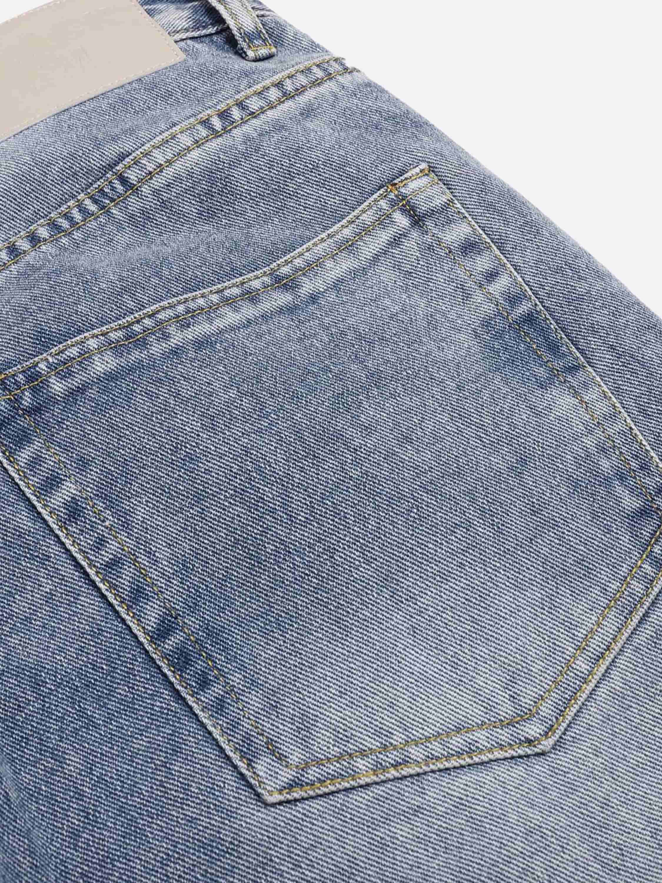 American High Street Embroidered Washed Straight-leg Jeans-xxchiefs
