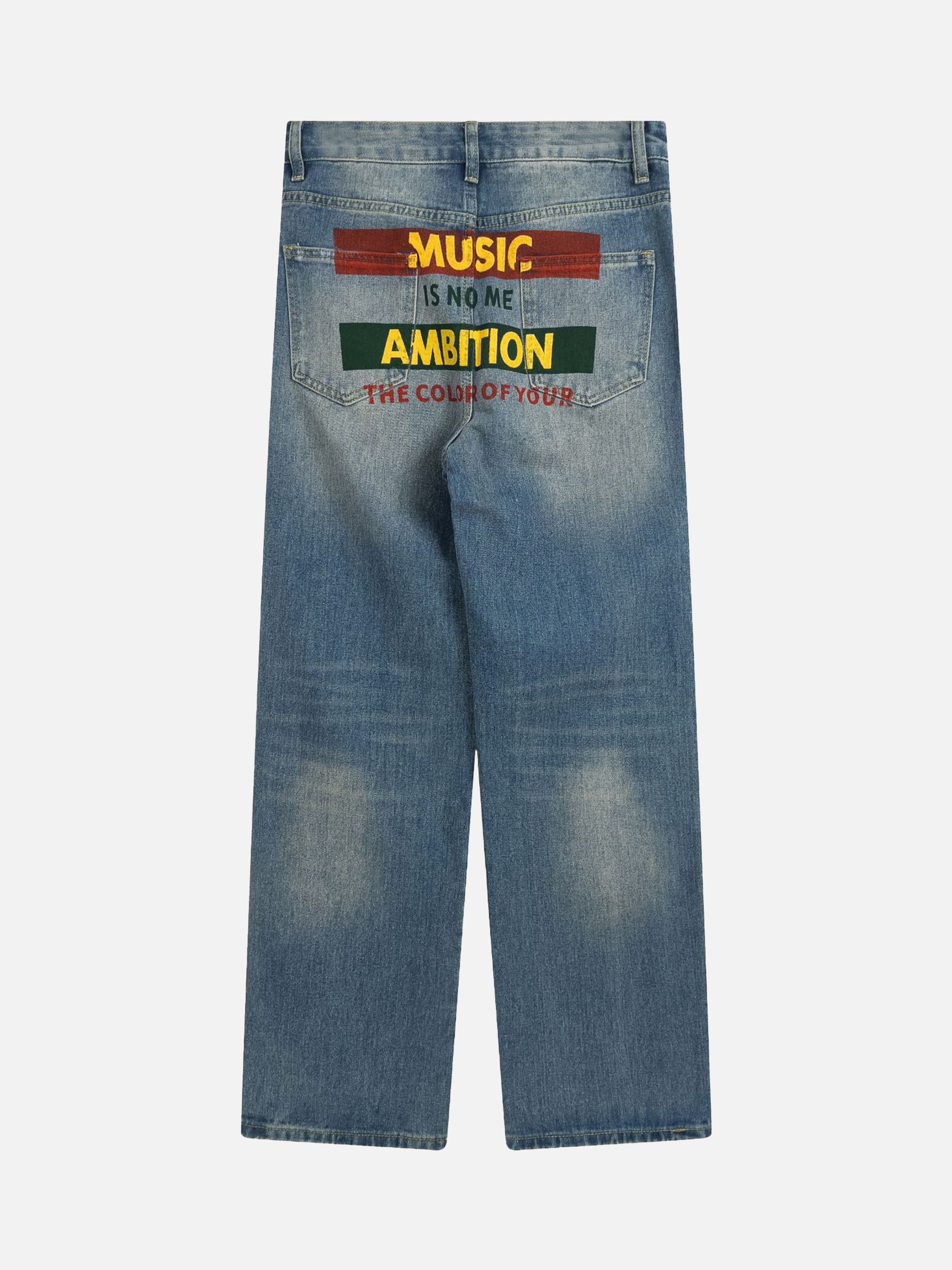 American Style Versatile High Street Print Hip-hop Casual Jeans-xxchiefs