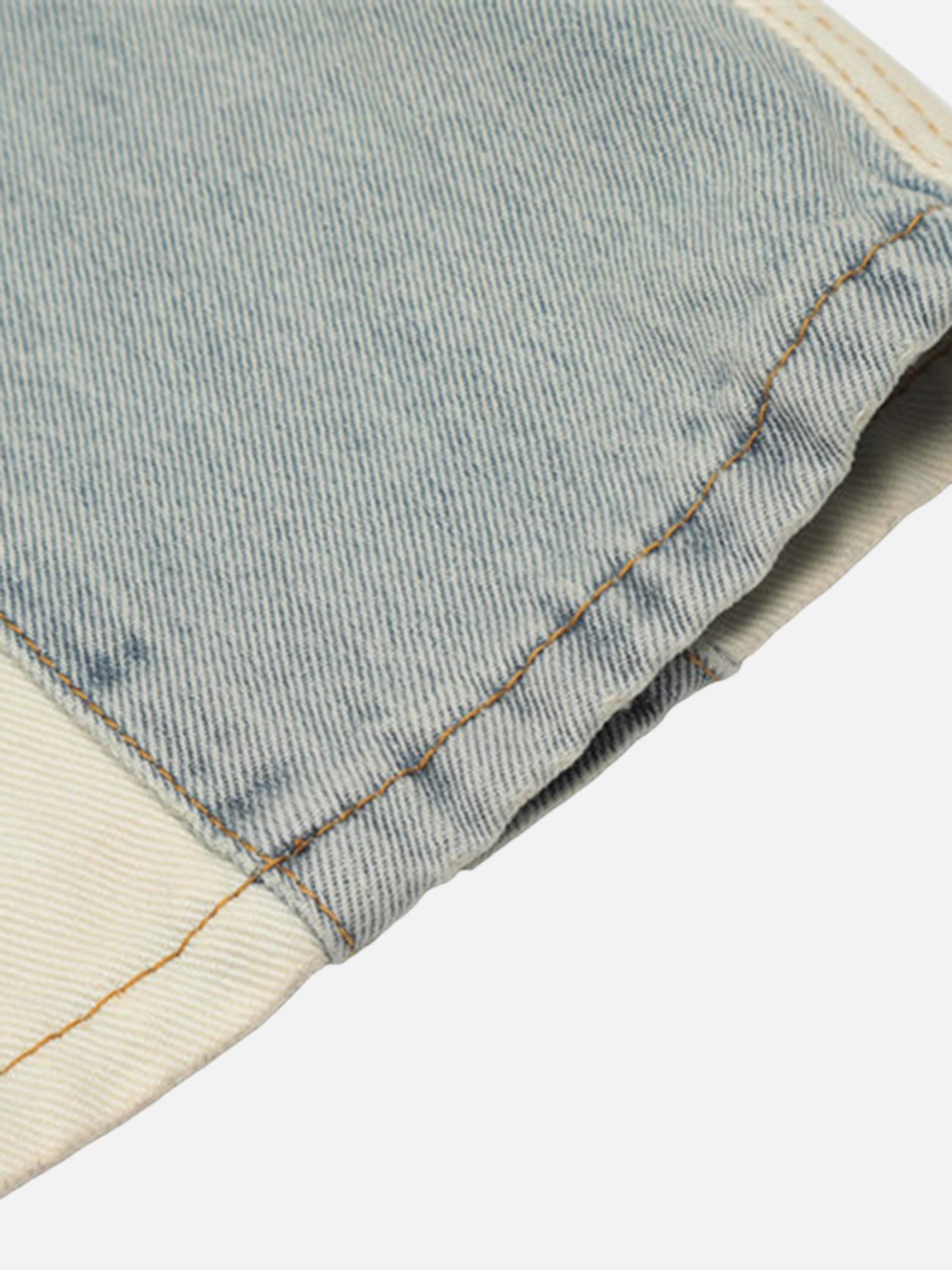 American High Street Color Blocking Wide Leg Jeans-xxchiefs