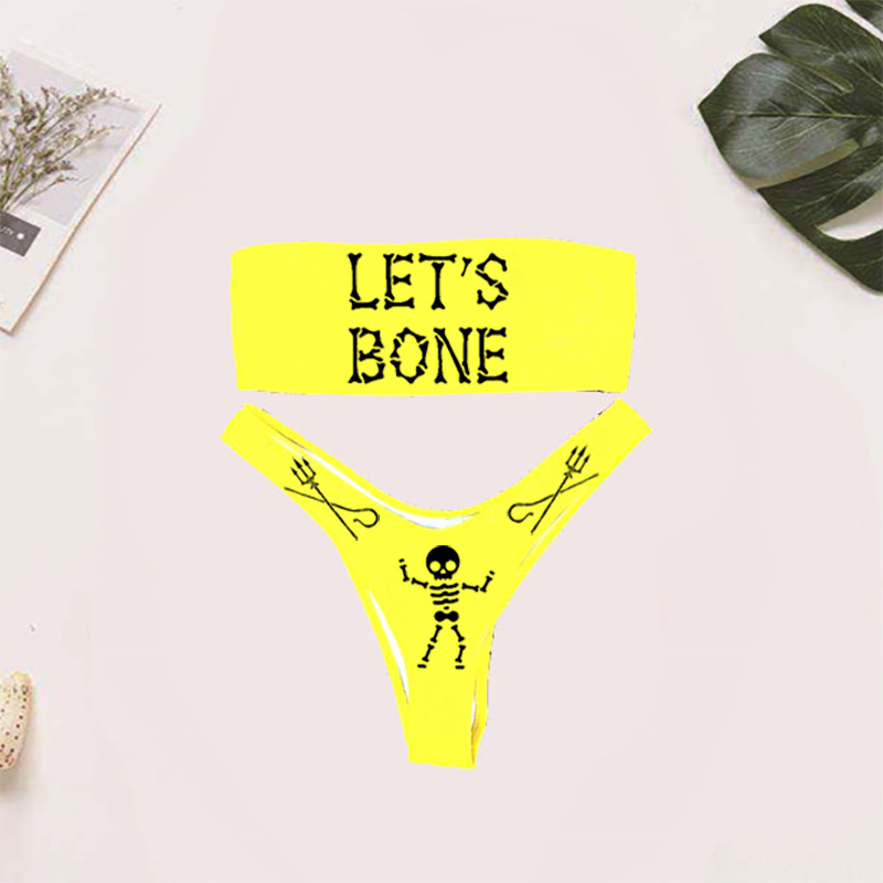Print Yellow Bikini Set-xxchiefs