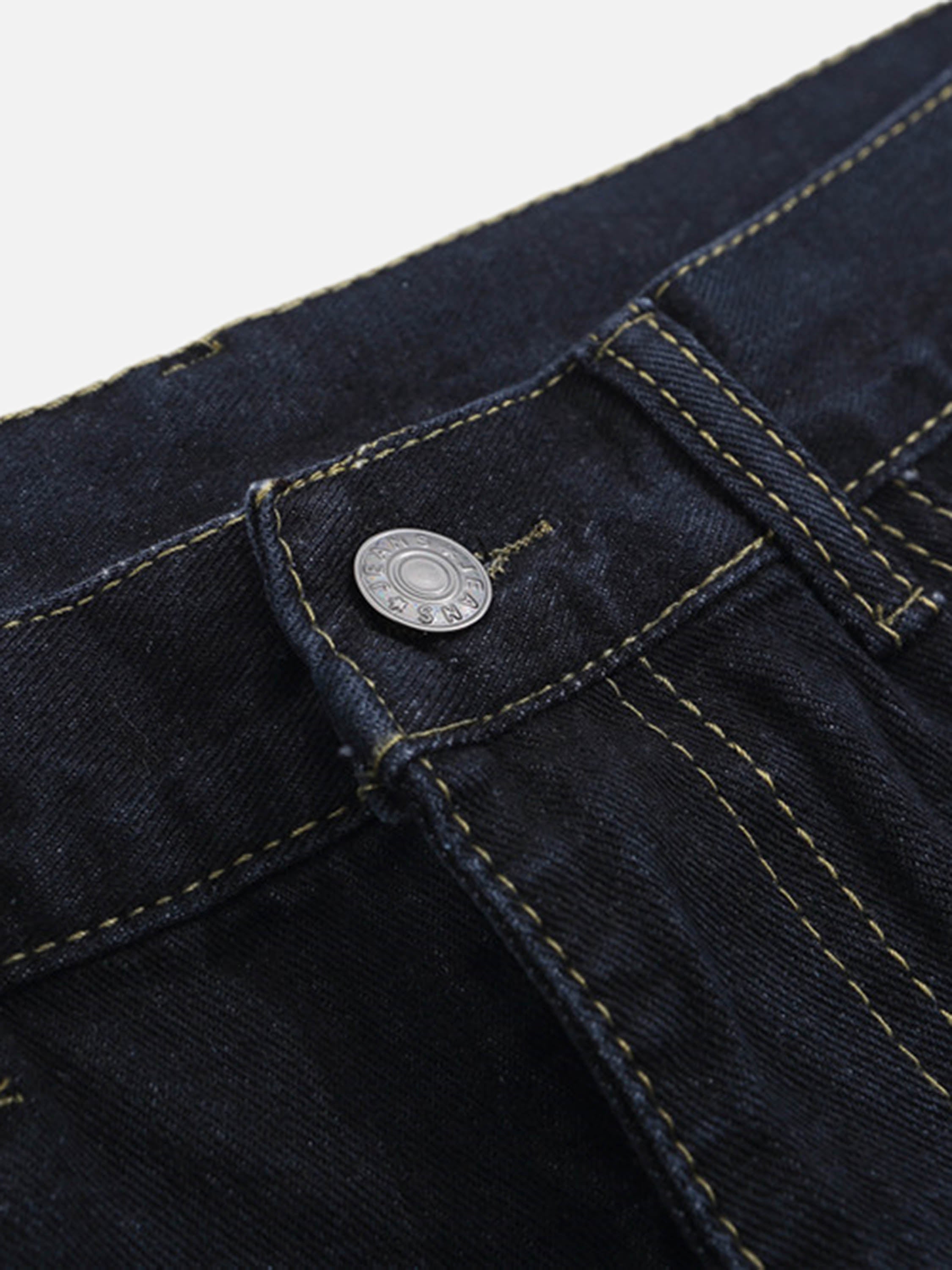 American High Street Letter Print Ripped Jeans-xxchiefs