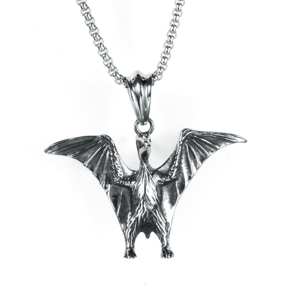 Wyvern Flying Dragon Pendant Necklace-xxchiefs