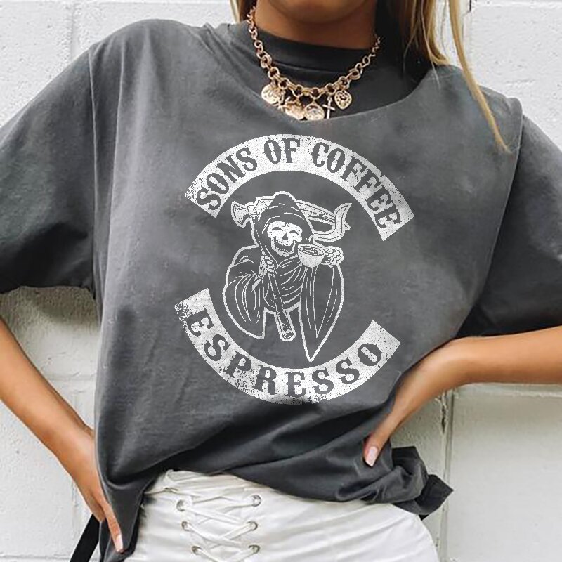 Sons Of Coffee Espresso Skull T-shirt-xxchiefs